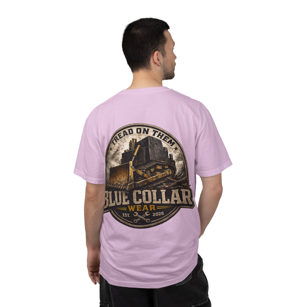 Blue Collar T-Shirt — "Tread On Them" Bulldozer Workwear Tee