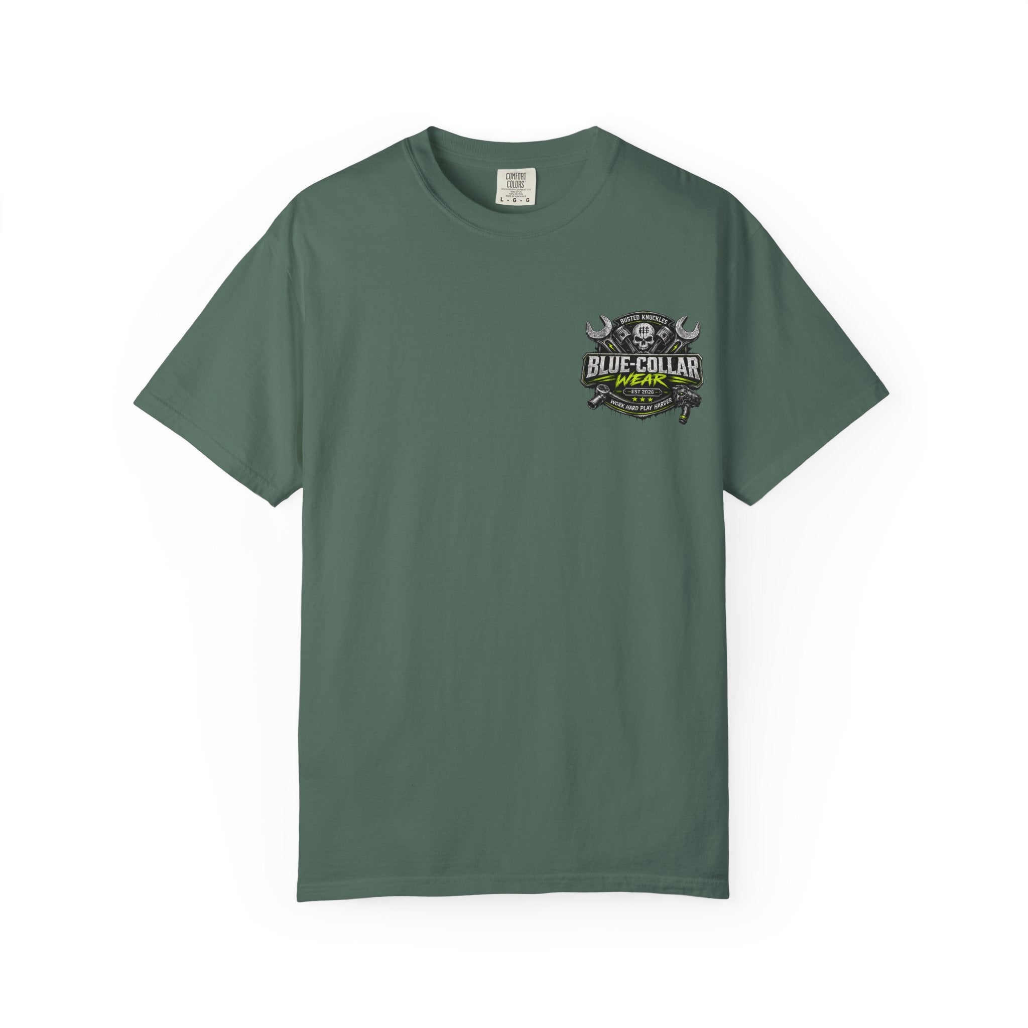 Blue-Collar Wear T-Shirt Mechanic — "Busted Knuckles" Workwear Graphic