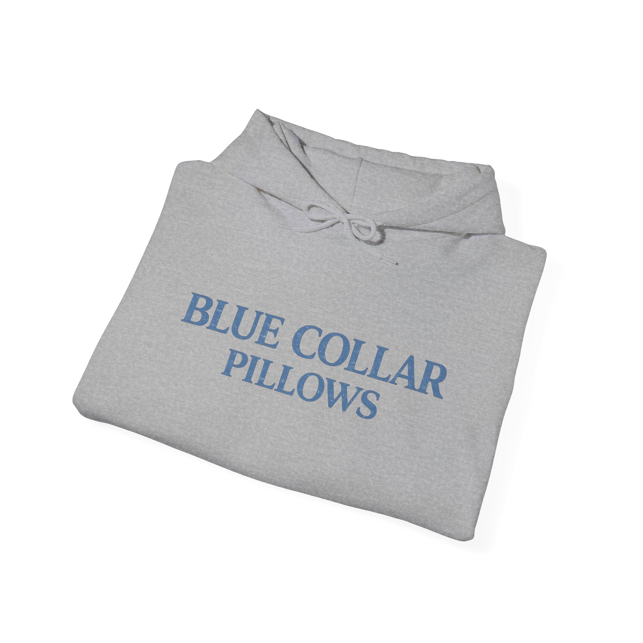 Blue Collar Pillows Hoodie — Minimalist Workwear-Inspired Pullover