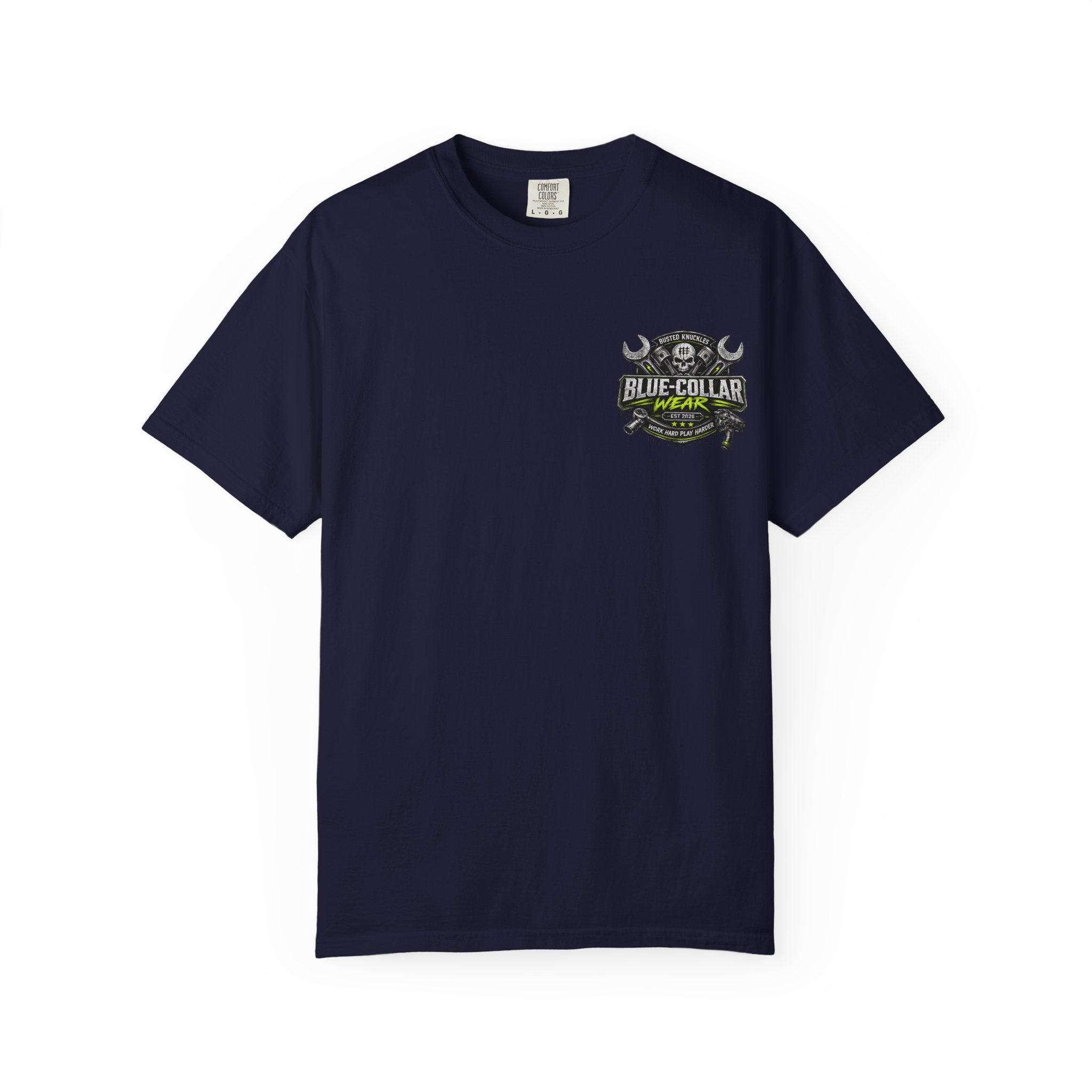 Blue-Collar Wear T-Shirt Mechanic — "Busted Knuckles" Workwear Graphic