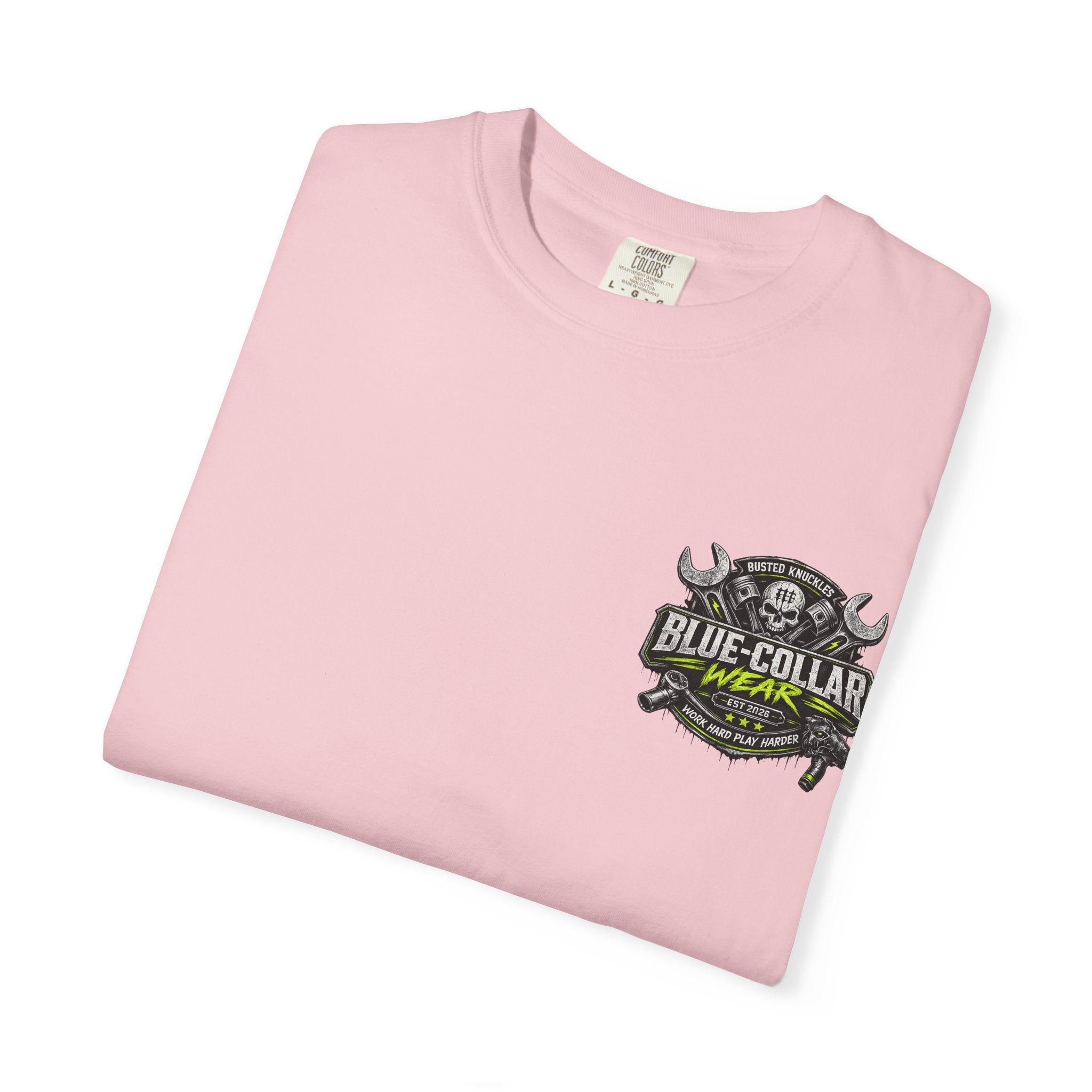 Blue-Collar Wear T-Shirt Mechanic — "Busted Knuckles" Workwear Graphic