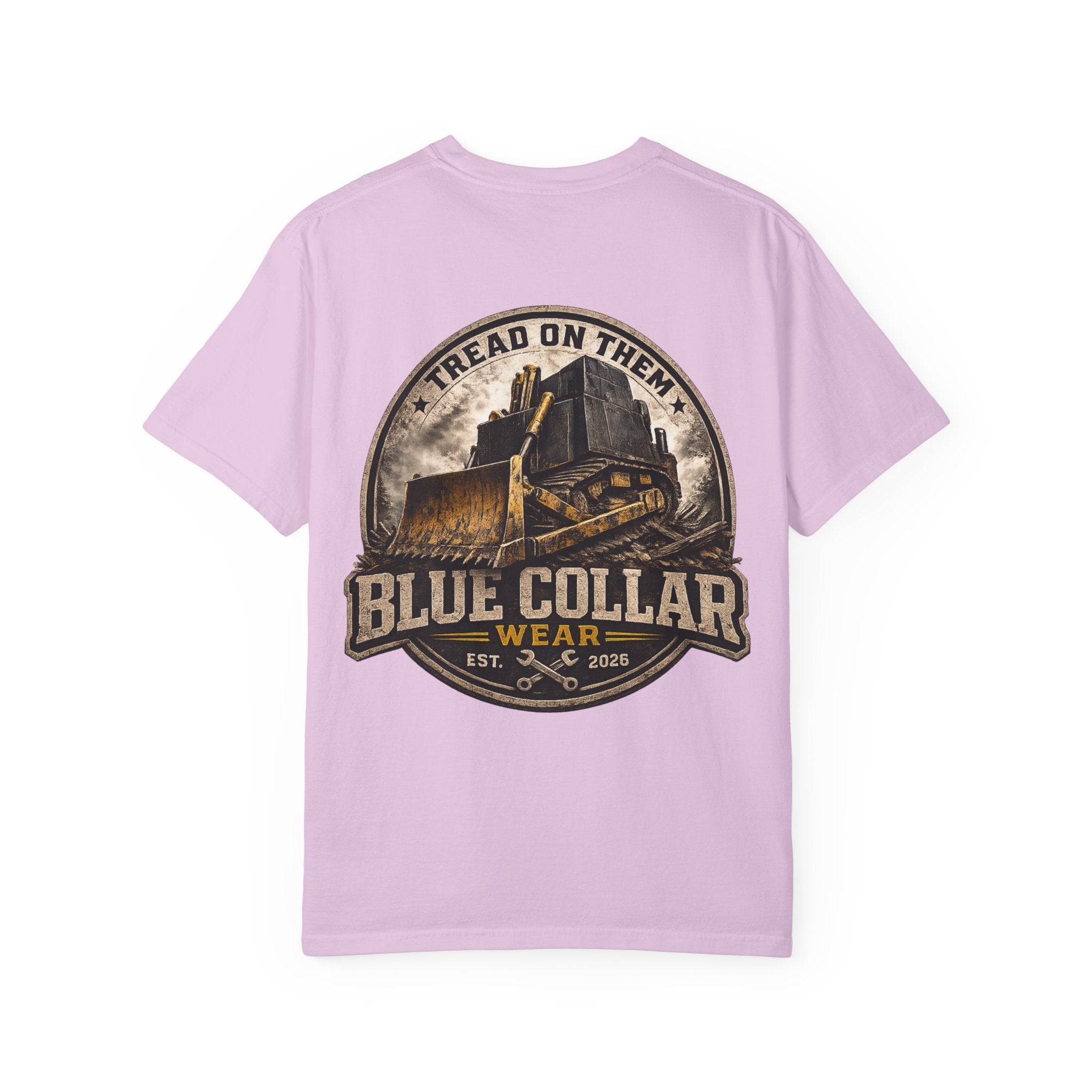 Blue Collar T-Shirt — "Tread On Them" Bulldozer Workwear Tee