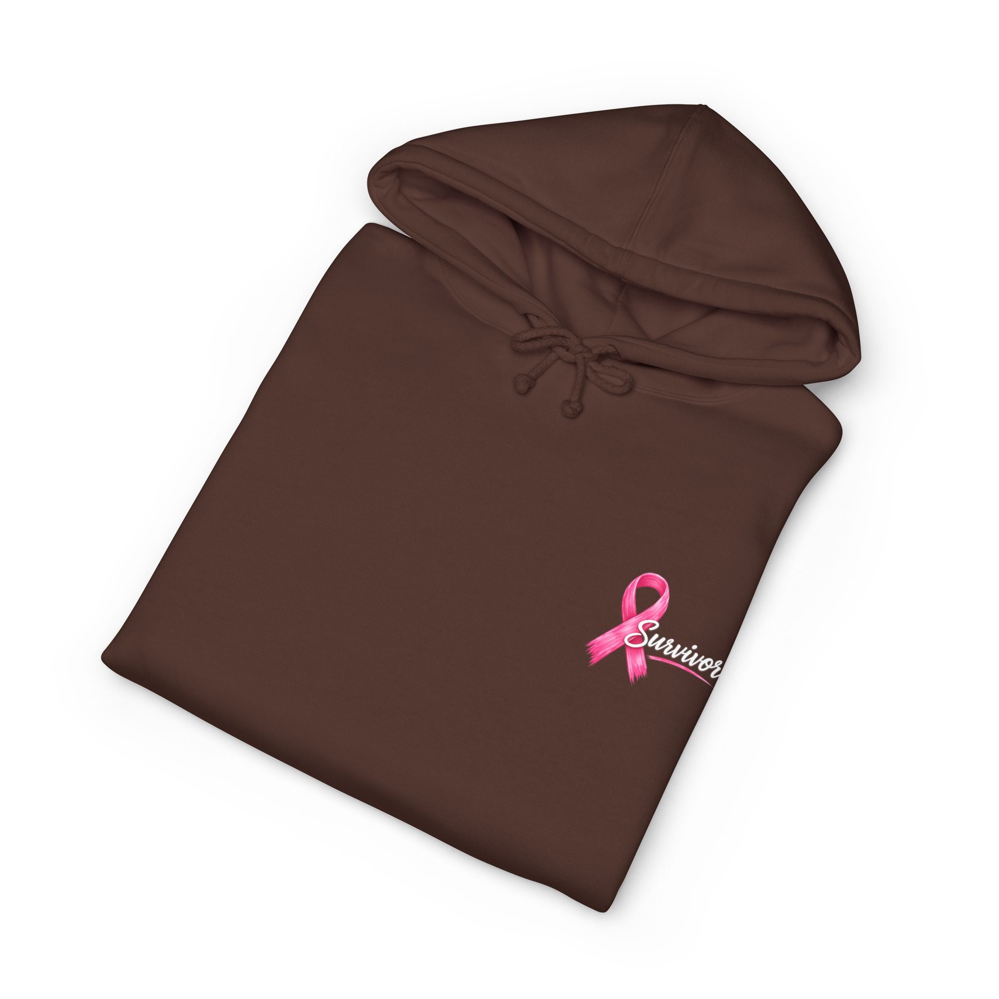 Breast Cancer Survivor Hoodie – 'Survivor, Not Just A Fighter' Pink Ribbon Pullover