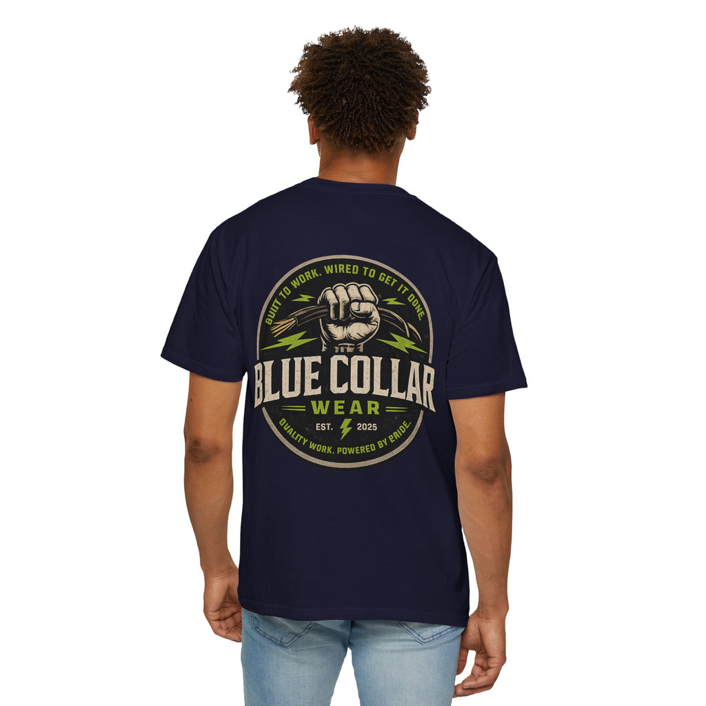 Blue Collar Wear T‑Shirt — Workwear Graphic Tee (“Blue Collar” Fist Logo)