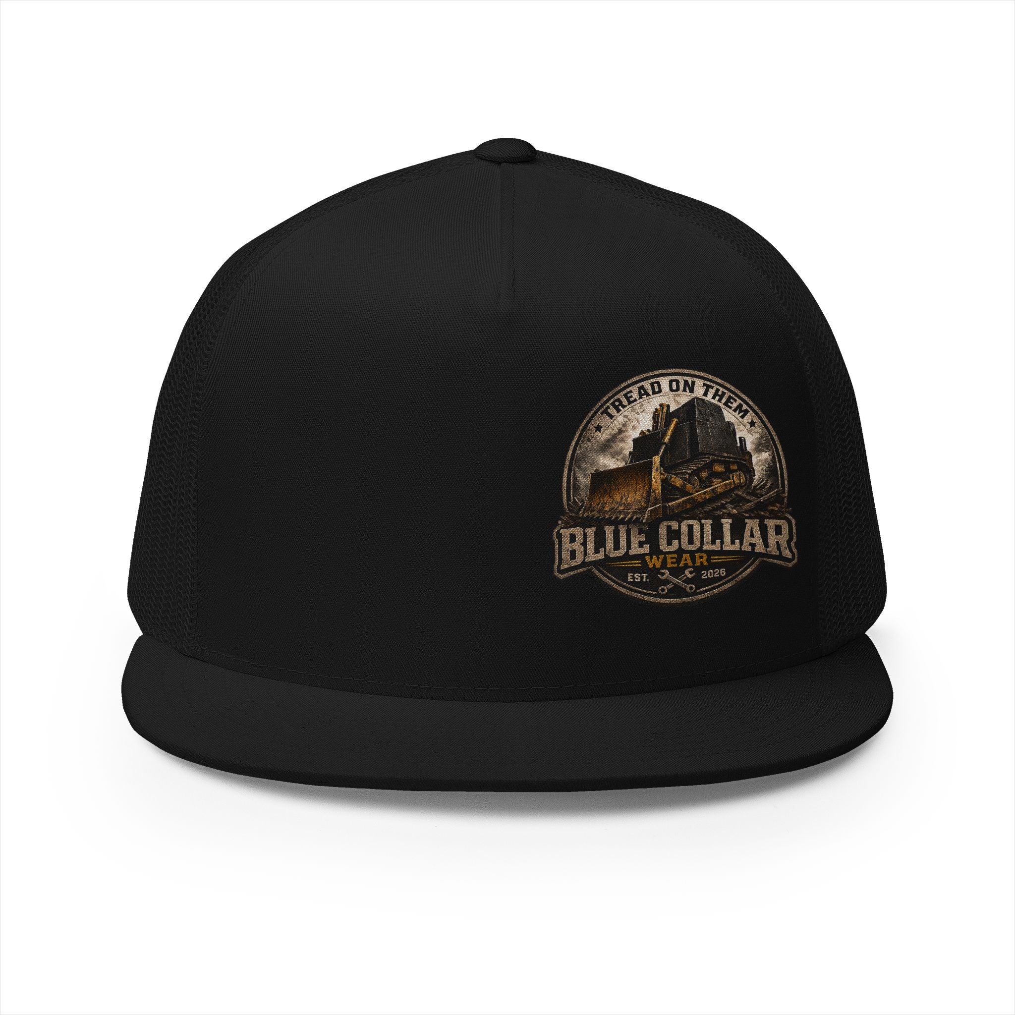 Blue Collar Workwear Trucker Cap — Lead On Team Vintage Construction Logo