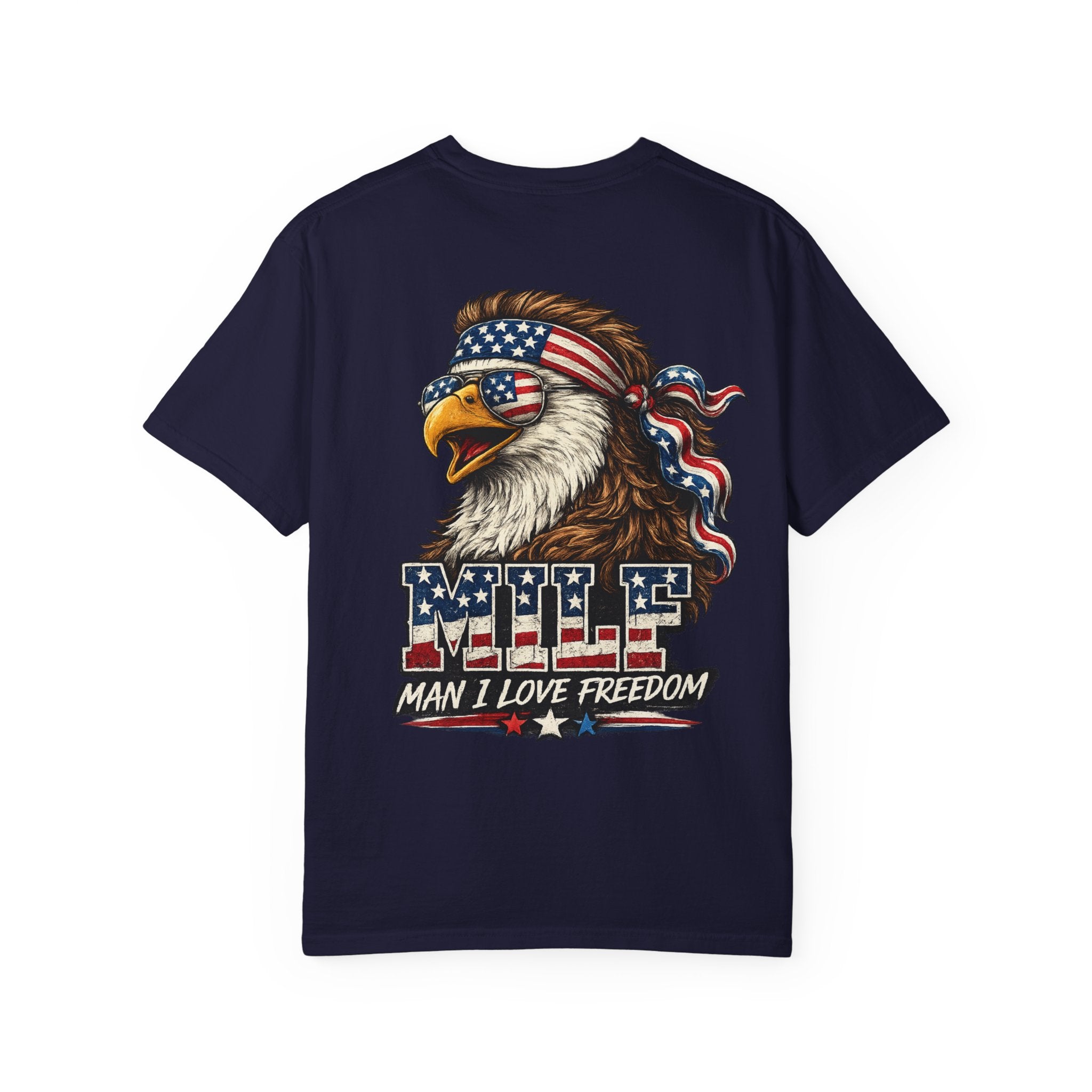 T-Shirt — 'MILE Man I Love Freedom' Patriotic Eagle Graphic
