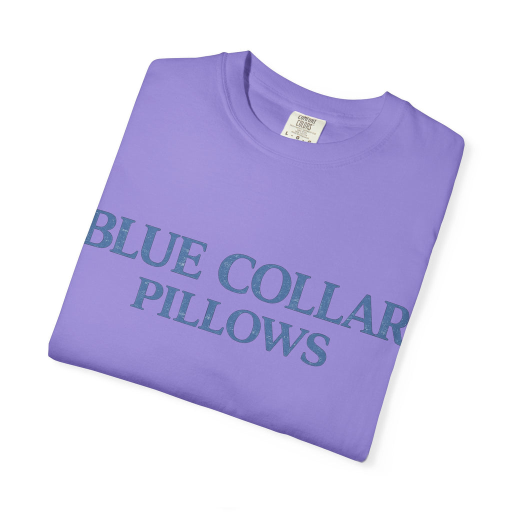 Blue Collar Pillows T-Shirt — Vintage Serif Logo Tee
