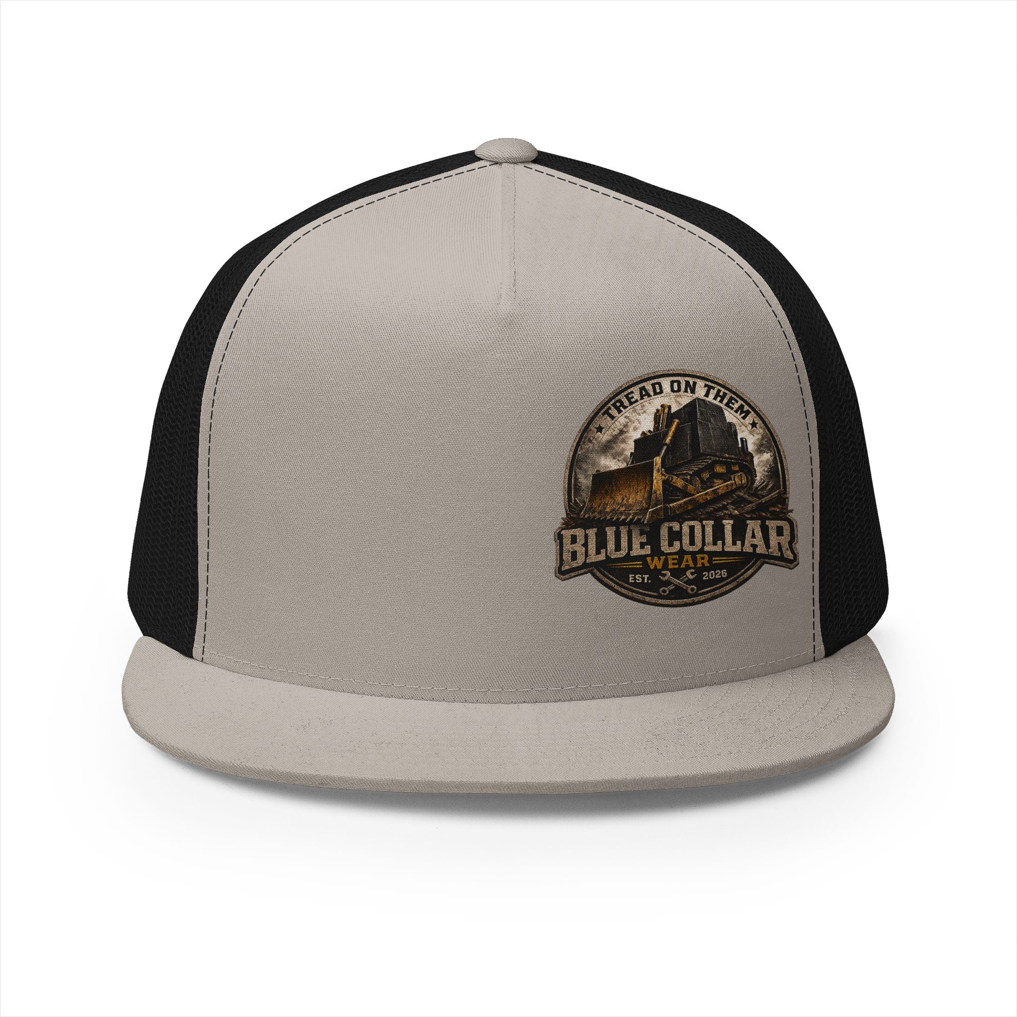 Blue Collar Workwear Trucker Cap — Lead On Team Vintage Construction Logo