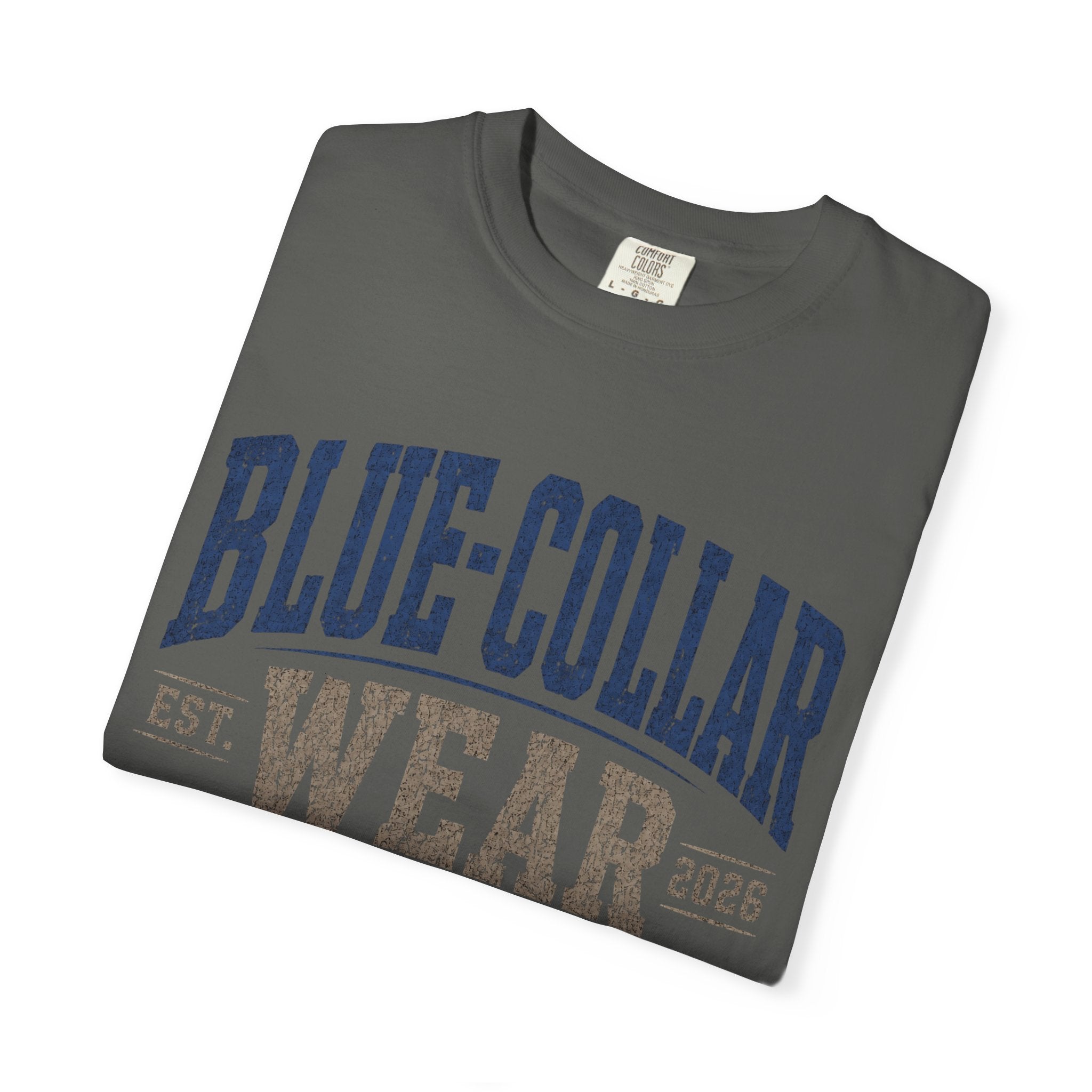 Blue-Collar Wear T-Shirt — "Work Hard • Play Harder" Retro Workwear Tee