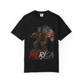 'Merica Bigfoot Flag T-Shirt — Patriotic Sasquatch Americana Tee