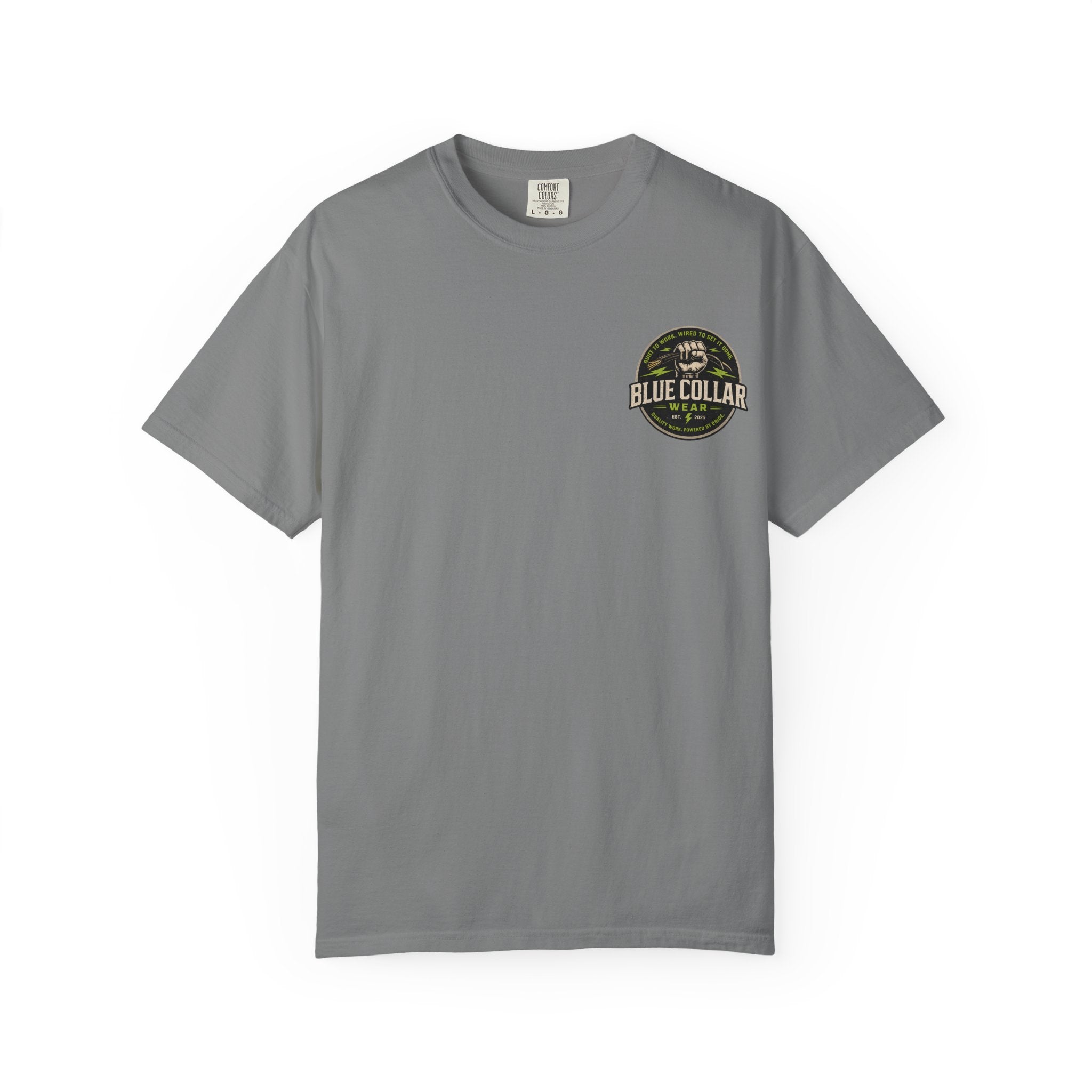 Blue Collar Wear T‑Shirt — Workwear Graphic Tee (“Blue Collar” Fist Logo)