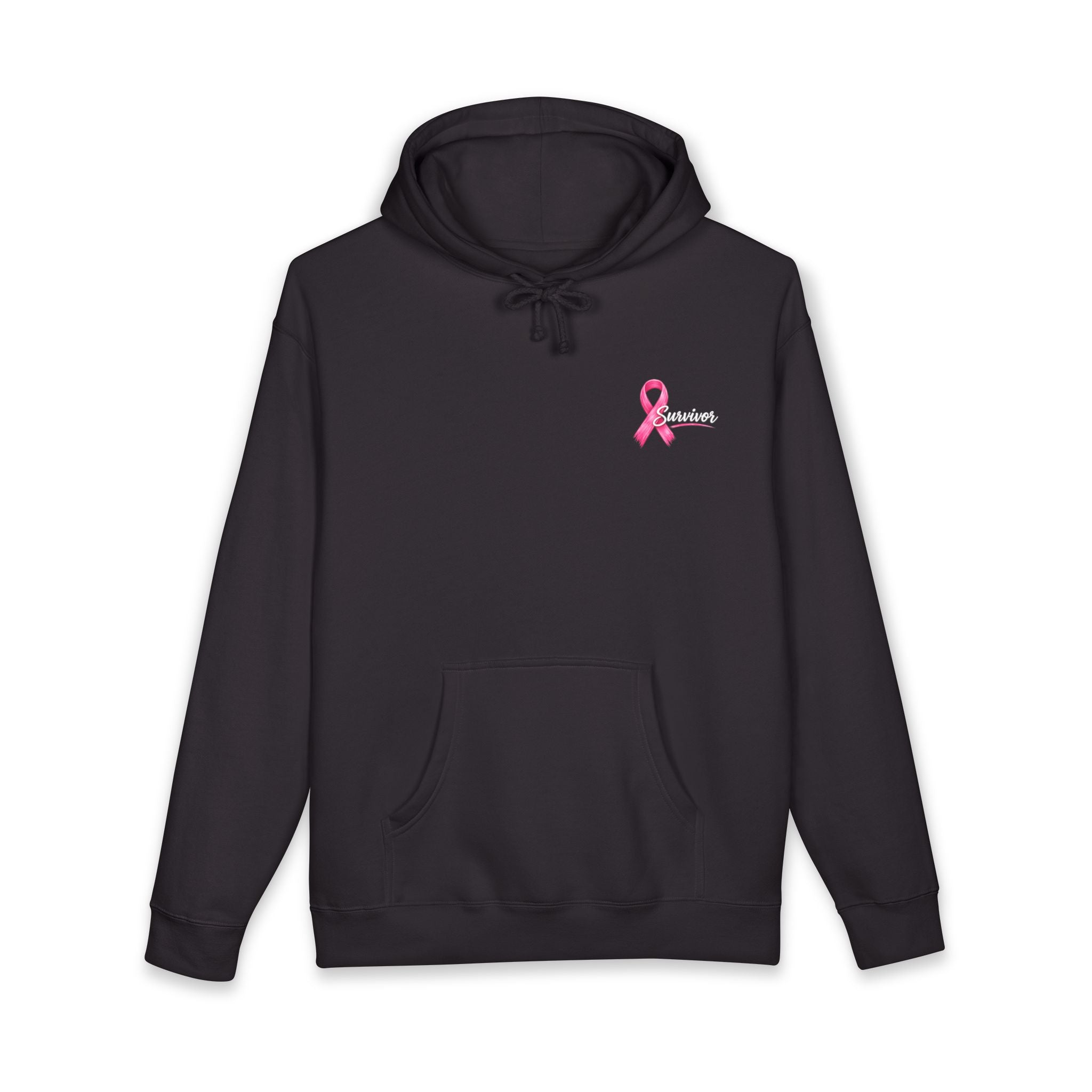 Breast Cancer Survivor Hoodie – 'Survivor, Not Just A Fighter' Pink Ribbon Pullover