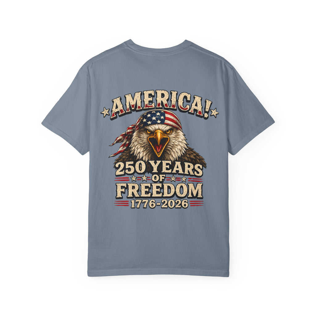 250 Years of Freedom Eagle T-Shirt — America 1776–2026 Patriotic Tee