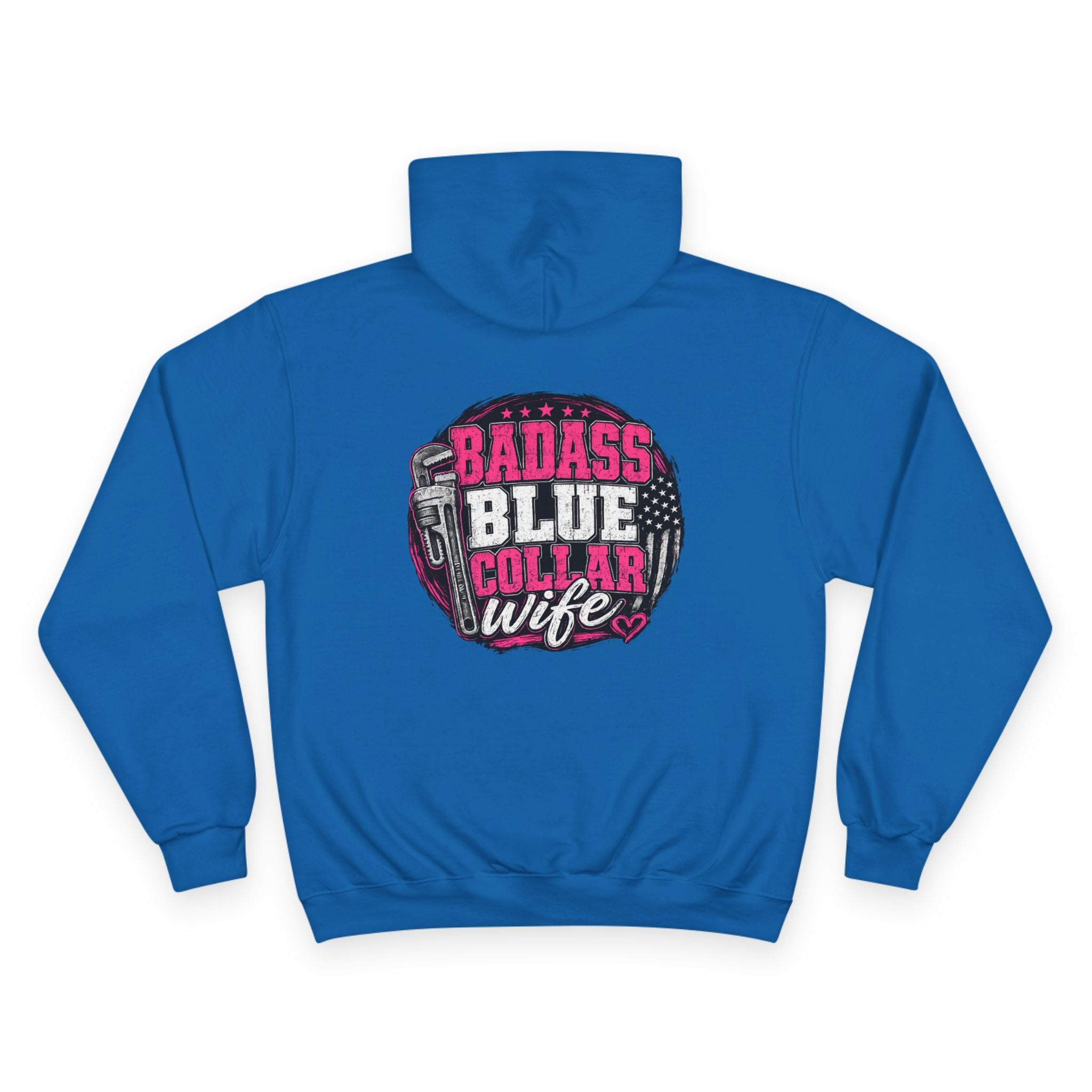 Badass Blue Collar Wife Hoodie — Patriotic Blue-Collar Wife Pullover