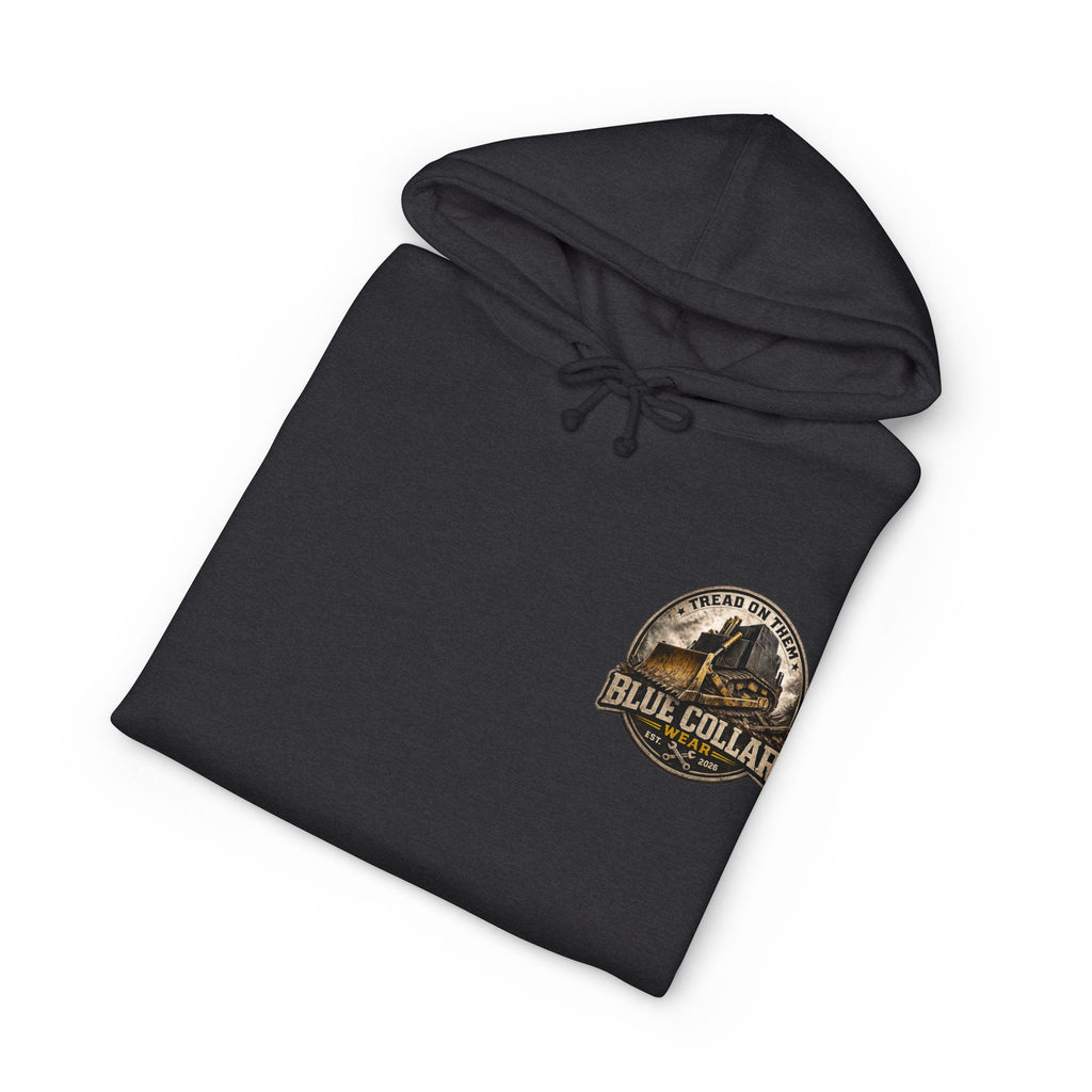 Blue Collar Hoodie — Vintage Workwear 'Tread On Them' Heavyweight Hooded Sweatshirt