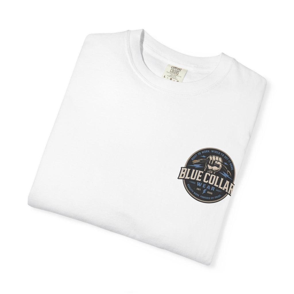 Blue Collar T-Shirt — Retro Workwear Fist Logo