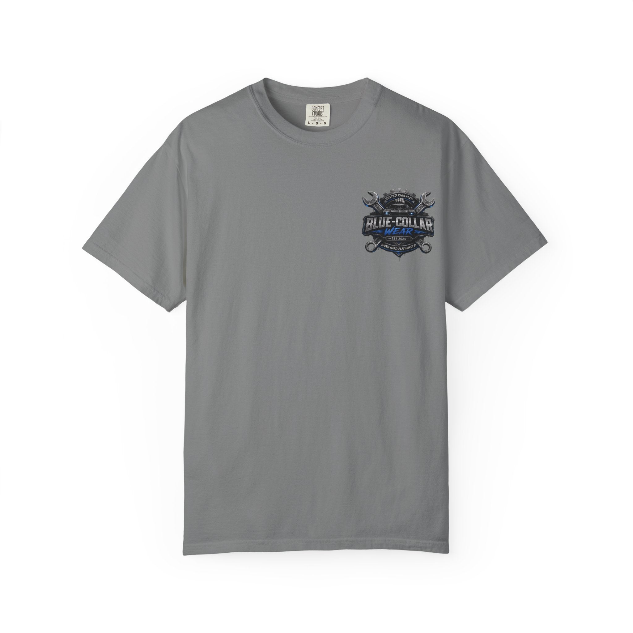 Blue-Collar Wear T-Shirt Mechanic — Busted Knuckles Mechanics Graphic Tee
