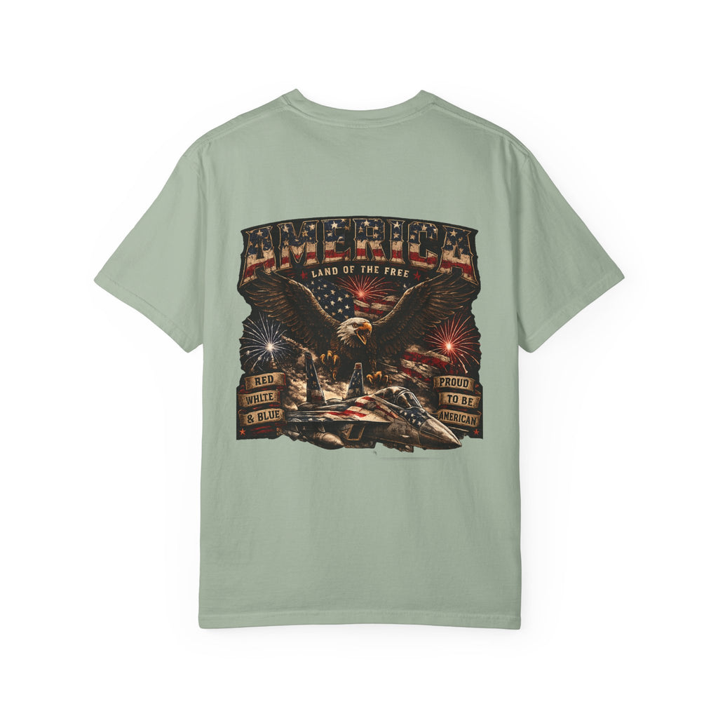 Patriotic 'America Land of the Free' T-Shirt — Eagle & Flag Graphic