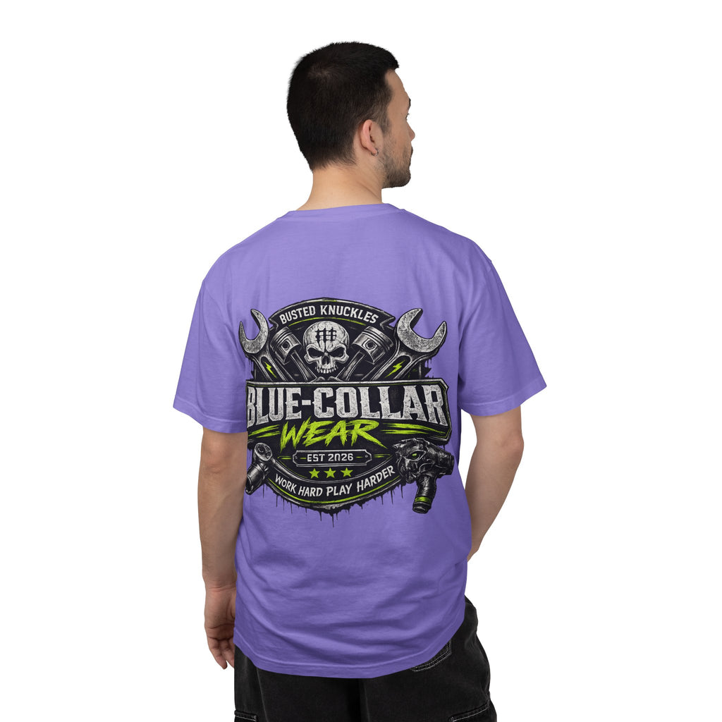 Blue-Collar Wear T-Shirt Mechanic — "Busted Knuckles" Workwear Graphic