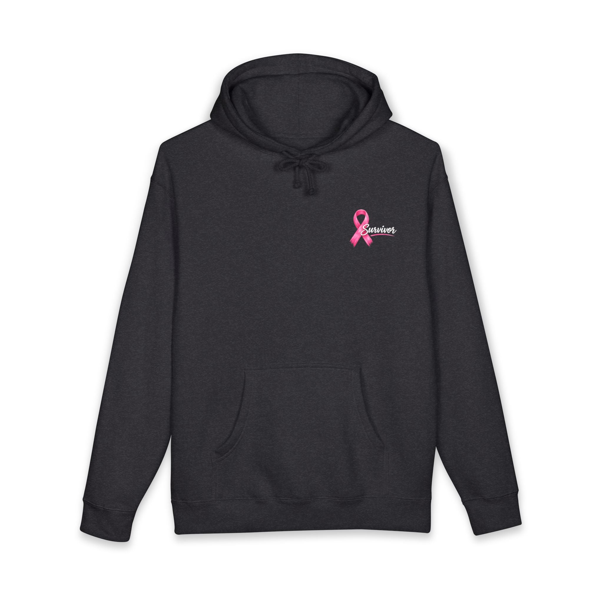 Breast Cancer Survivor Hoodie – 'Survivor, Not Just A Fighter' Pink Ribbon Pullover