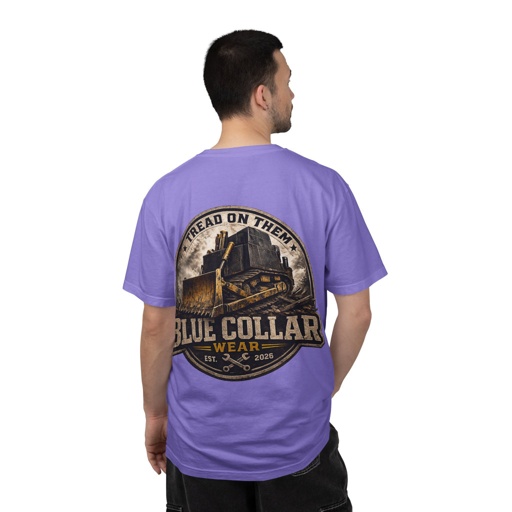 Blue Collar T-Shirt — "Tread On Them" Bulldozer Workwear Tee