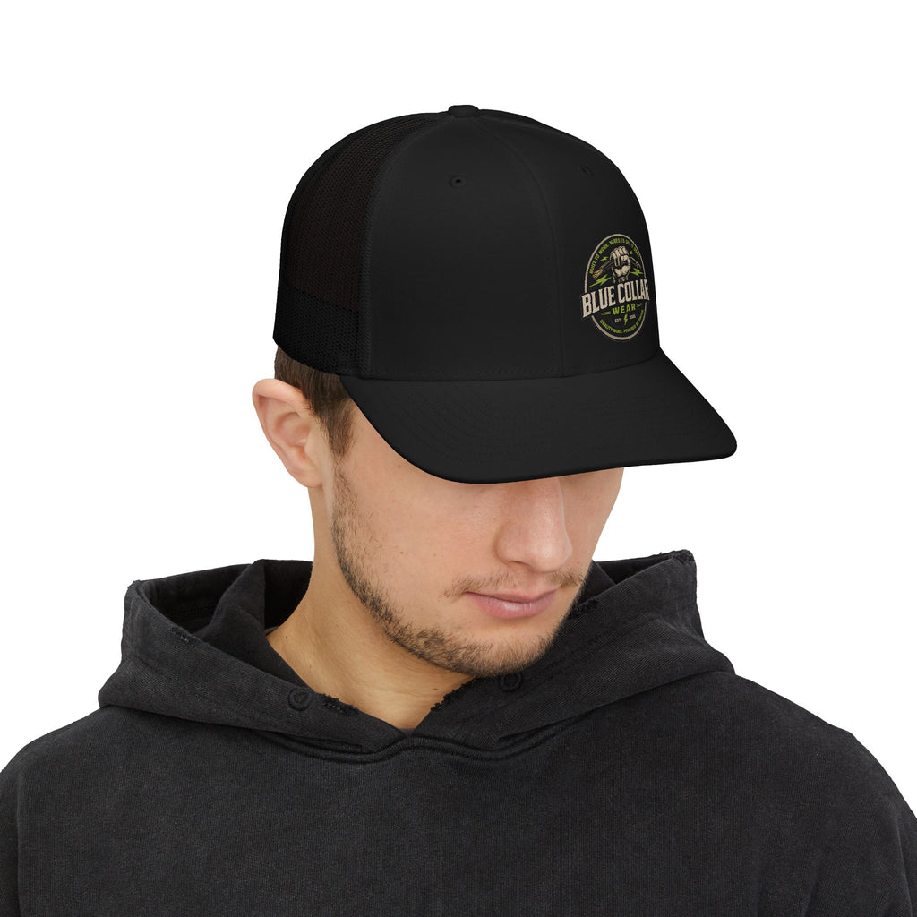 Blue Collar Trucker Cap — Vintage Workwear Snapback Hat
