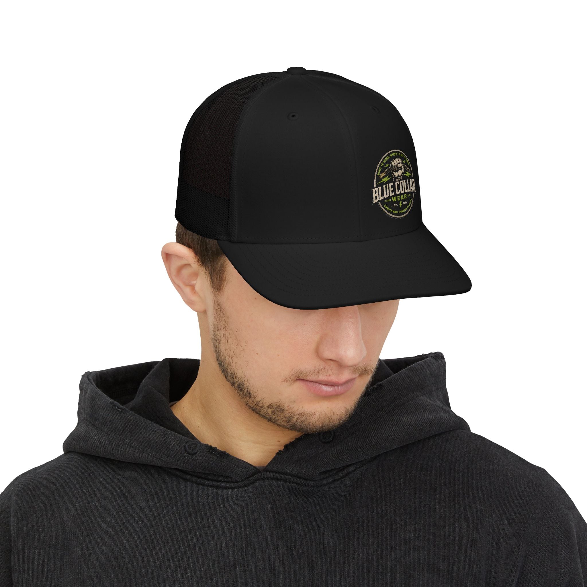 Blue Collar Trucker Cap — Vintage Workwear Snapback Hat