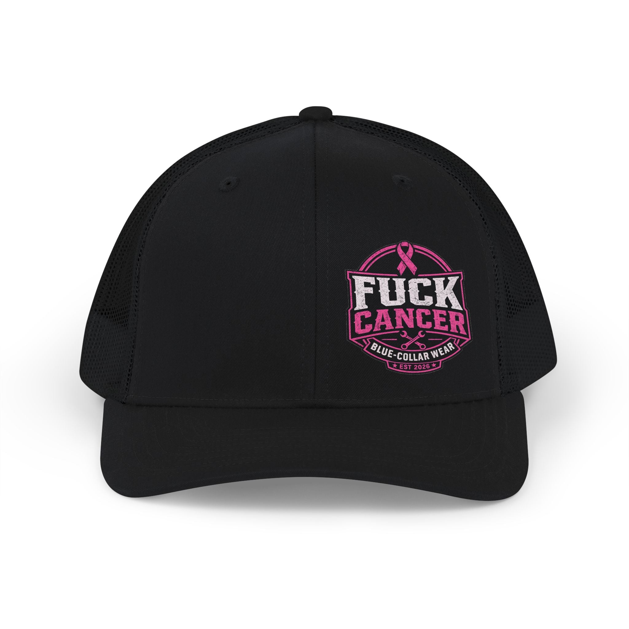 Fuck Cancer Snapback Trucker Cap — Pink Ribbon Cancer Awareness Hat