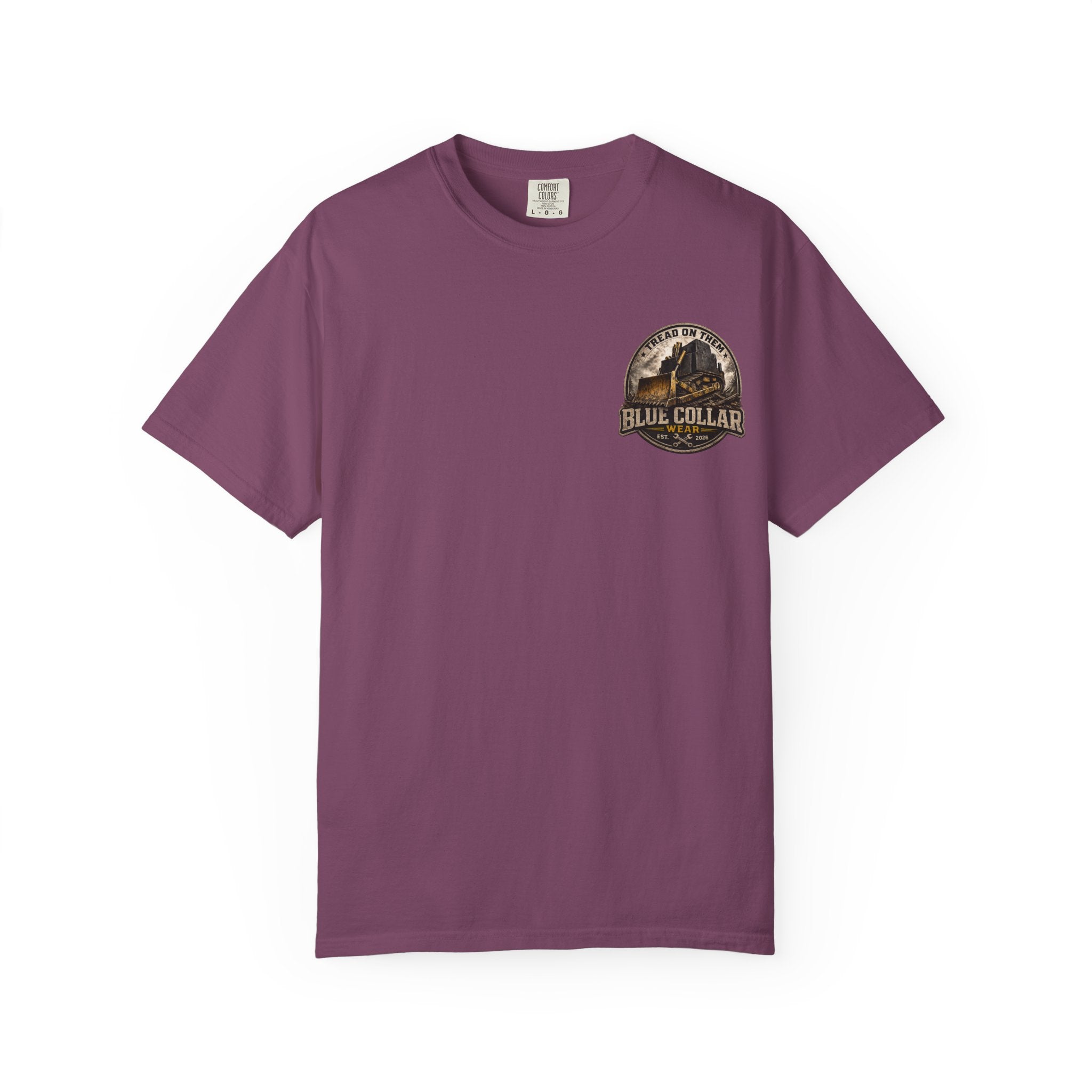 Blue Collar T-Shirt — "Tread On Them" Bulldozer Workwear Tee