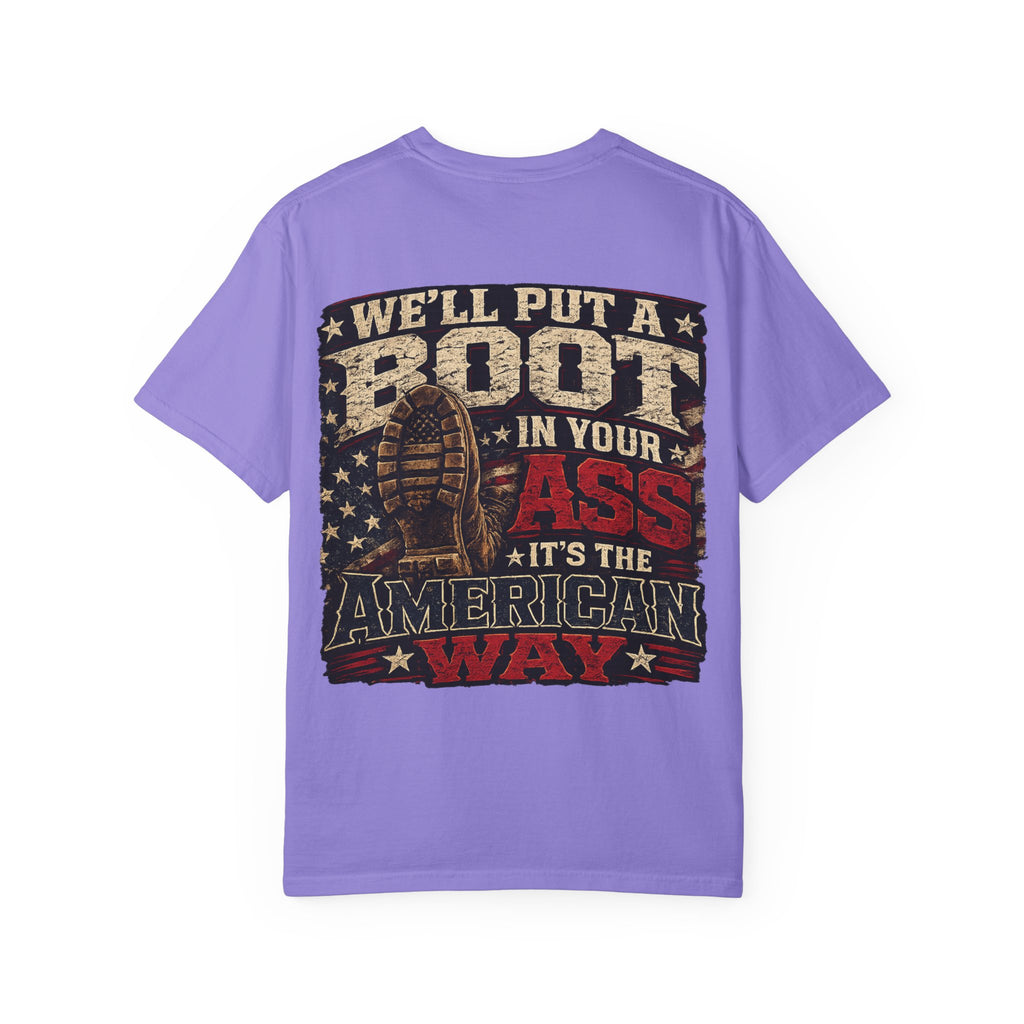 American Boot In Your Ass T-Shirt — 'Blue Collar' Patriotic Workwear Tee