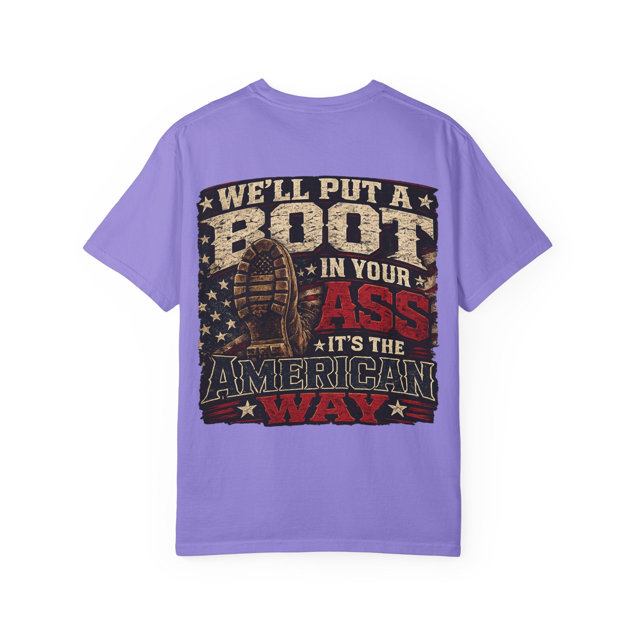 American Boot In Your Ass T-Shirt — 'Blue Collar' Patriotic Workwear Tee