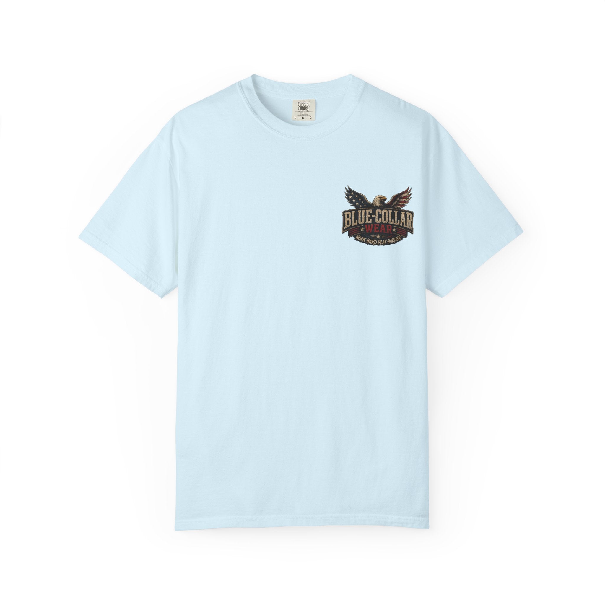 Merica Bigfoot Flag T-Shirt — 'Blue Collar' Patriotic Graphic Tee