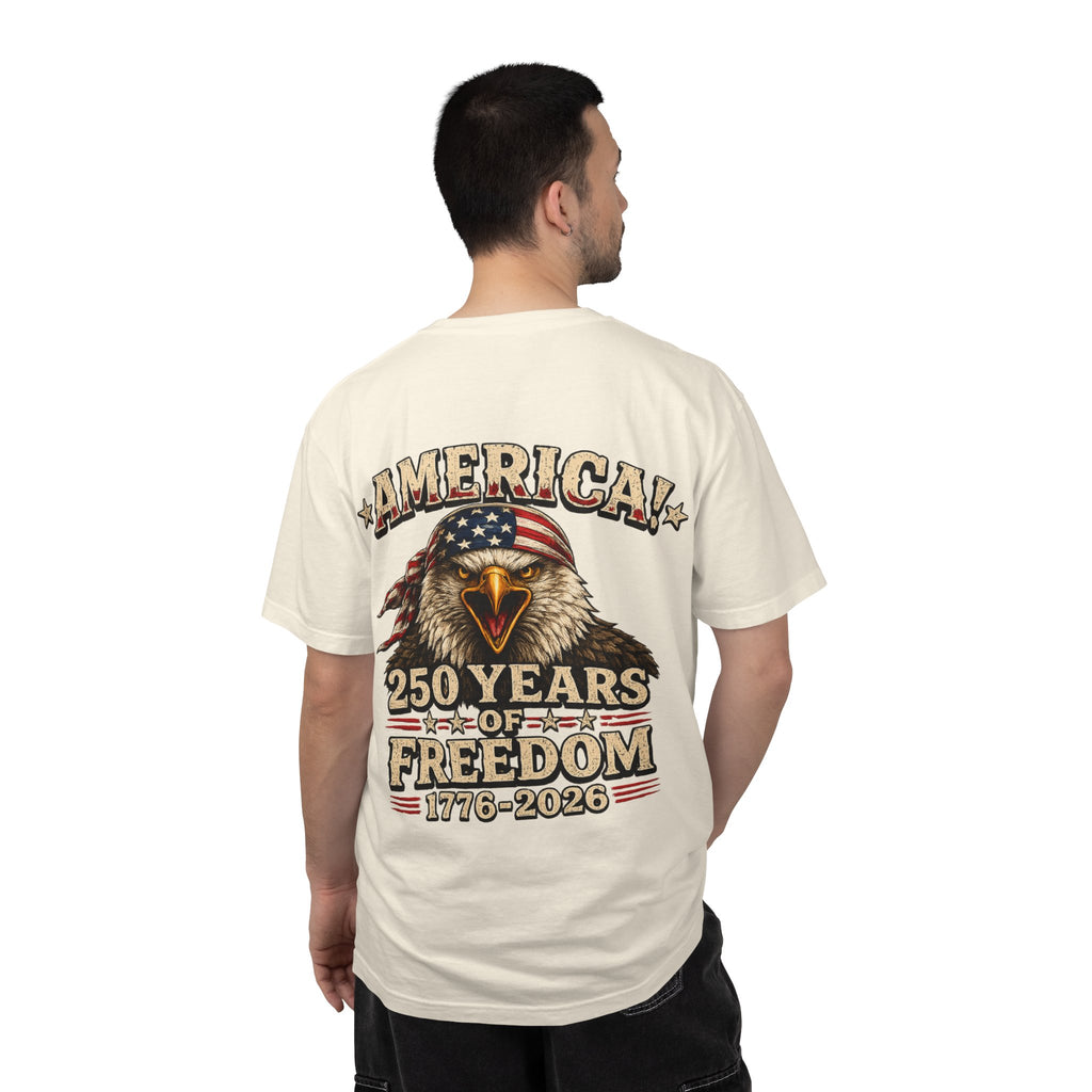 250 Years of Freedom Eagle T-Shirt — America 1776–2026 Patriotic Tee