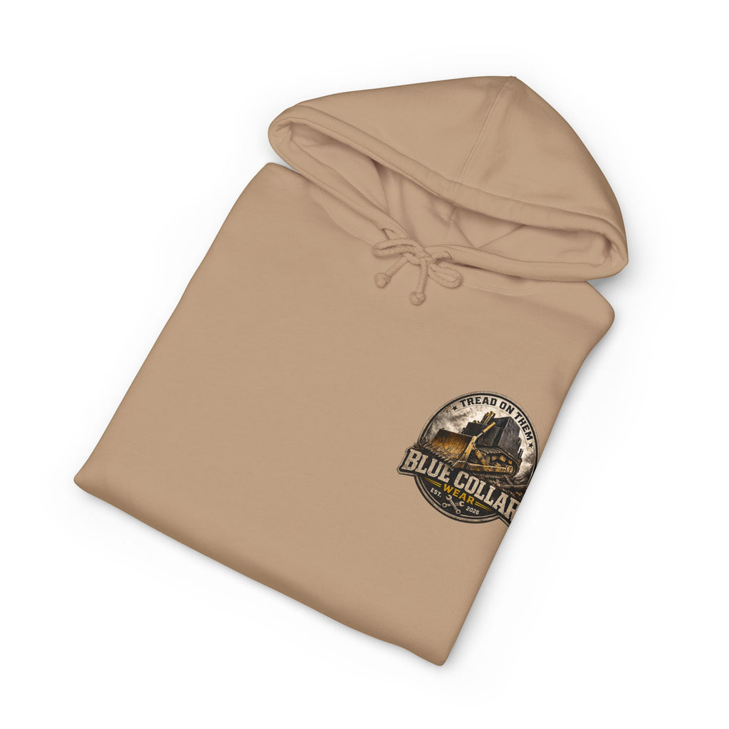 Blue Collar Hoodie — Vintage Workwear 'Tread On Them' Heavyweight Hooded Sweatshirt