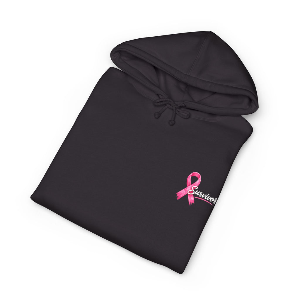 Breast Cancer Survivor Hoodie – 'Survivor, Not Just A Fighter' Pink Ribbon Pullover