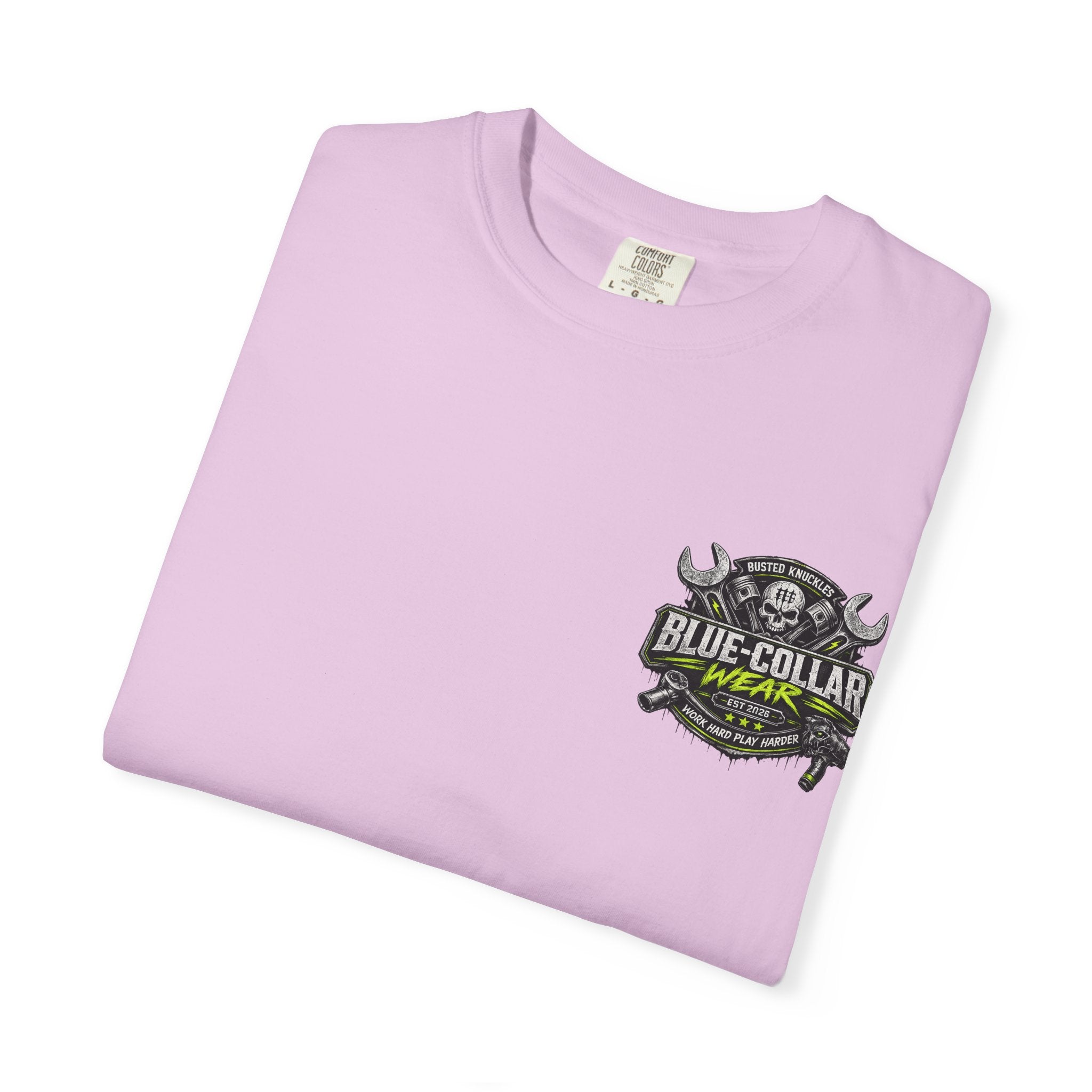 Blue-Collar Wear T-Shirt Mechanic — "Busted Knuckles" Workwear Graphic