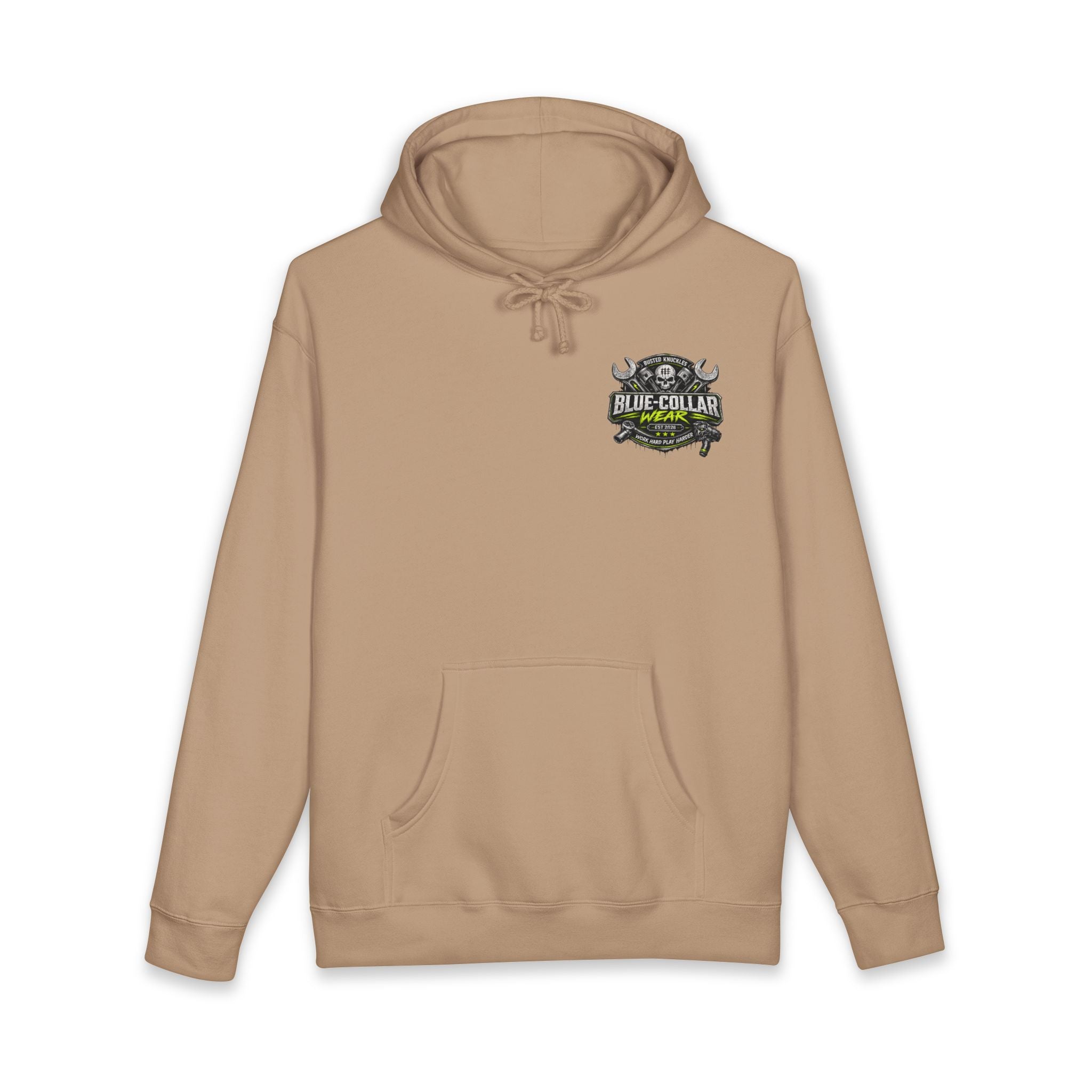 Blue-Collar Wear Hoodie Mechanic — "Blue-Collar Wear" Skull & Wrench Workwear Pullover
