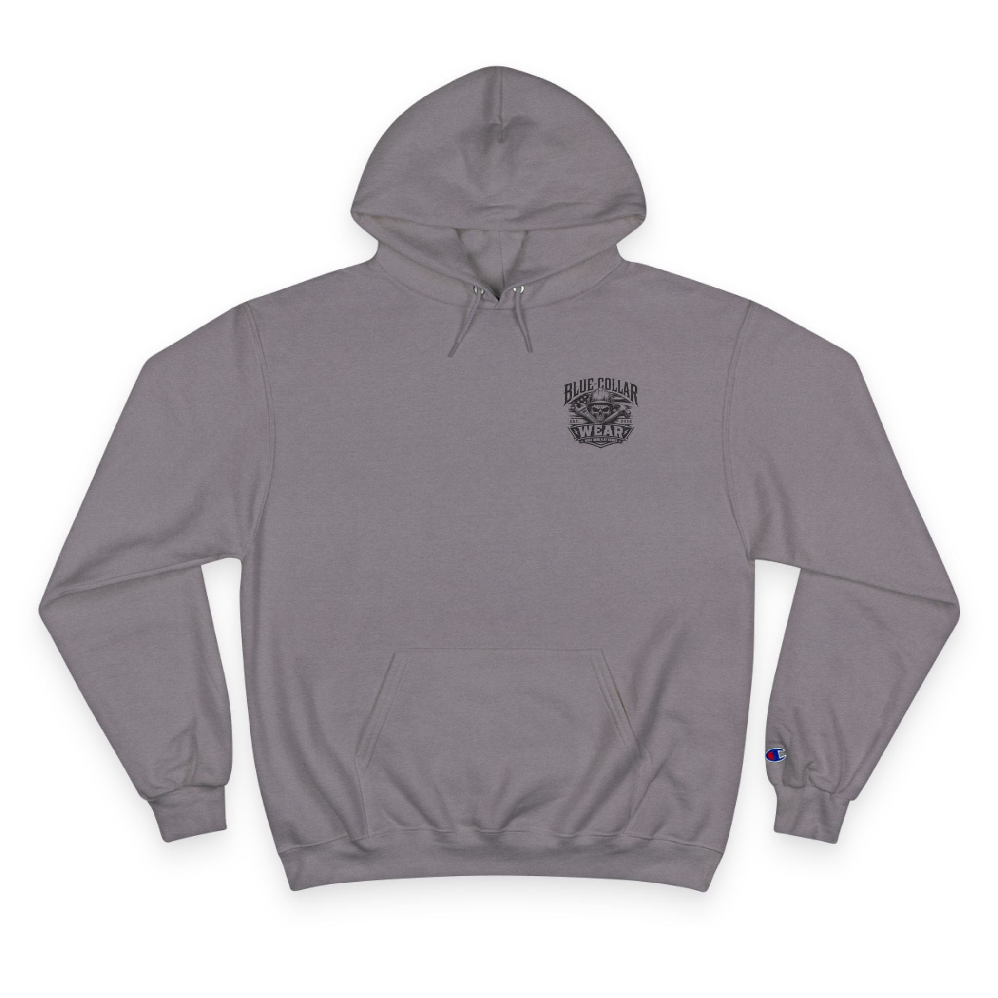 Champion Hoodie — Oil Rig Graphic Hoodie with 'Fuck Fight Trip Pipe' Text