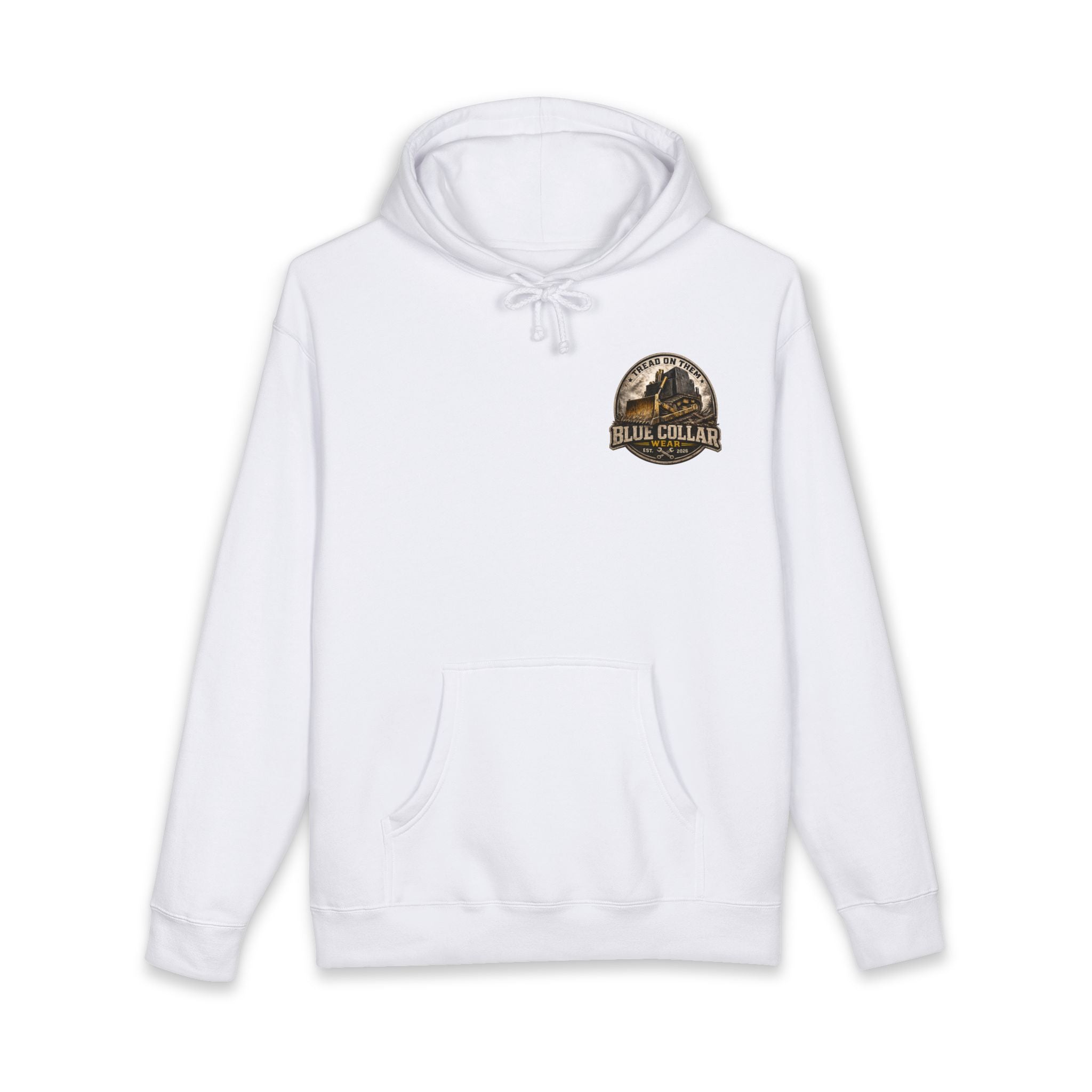 Blue Collar Hoodie — Vintage Workwear 'Tread On Them' Heavyweight Hooded Sweatshirt