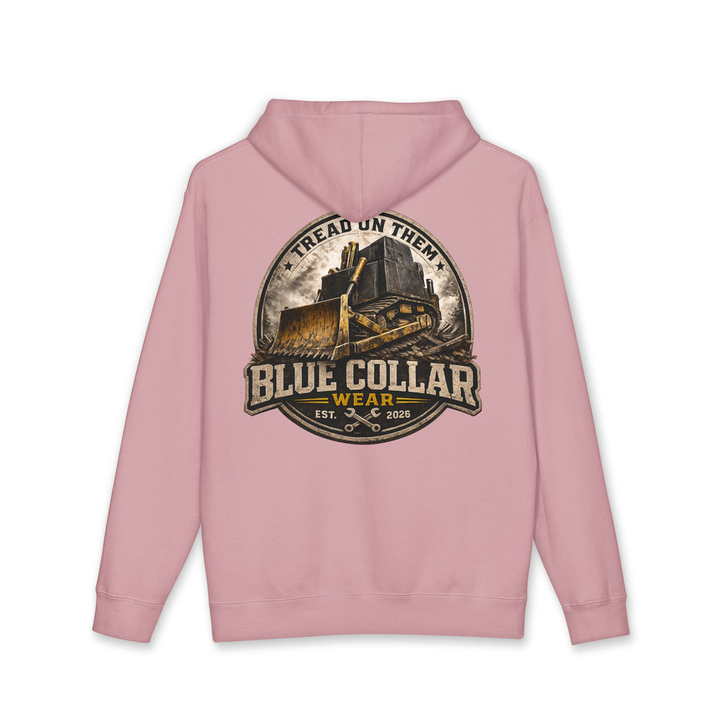 Blue Collar Hoodie — Vintage Workwear 'Tread On Them' Heavyweight Hooded Sweatshirt