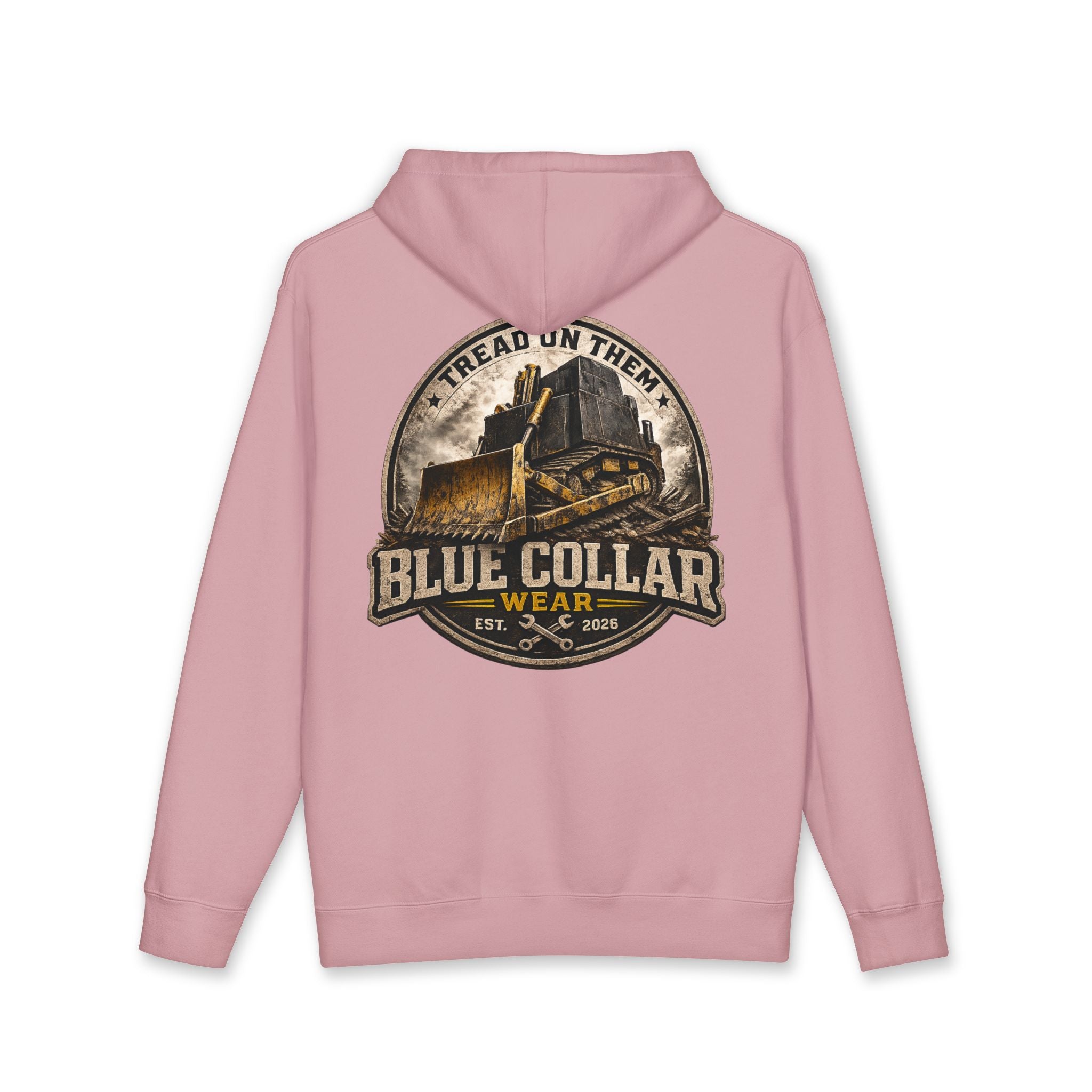 Blue Collar Hoodie — Vintage Workwear 'Tread On Them' Heavyweight Hooded Sweatshirt