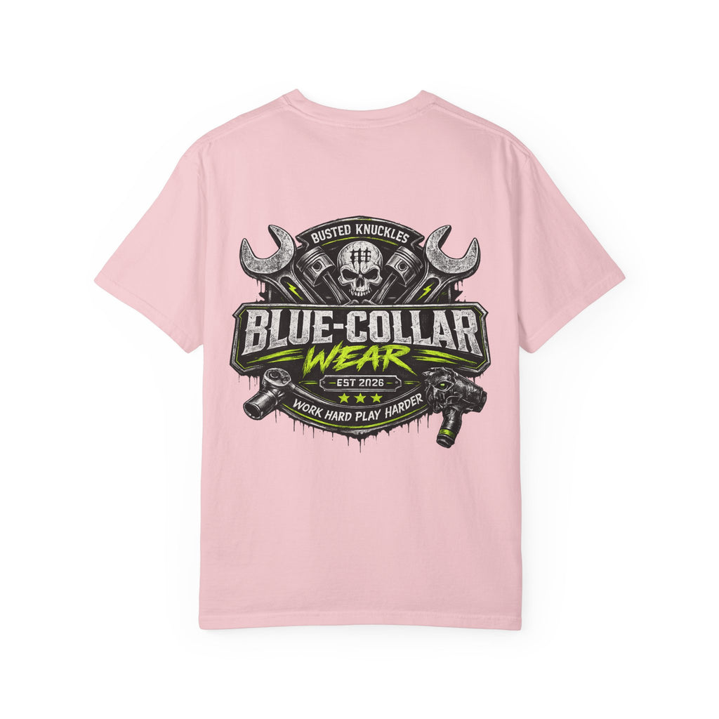 Blue-Collar Wear T-Shirt Mechanic – 'Work Hard Play Harder' Vintage Mechanics Tee