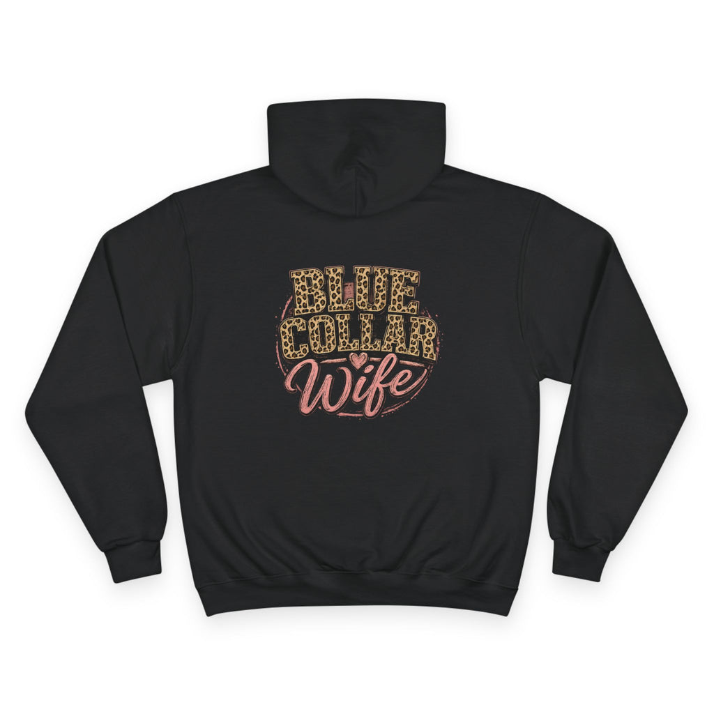 Blue Collar Wife Hoodie — Leopard Print Blue Collar Wife Graphic Hoodie