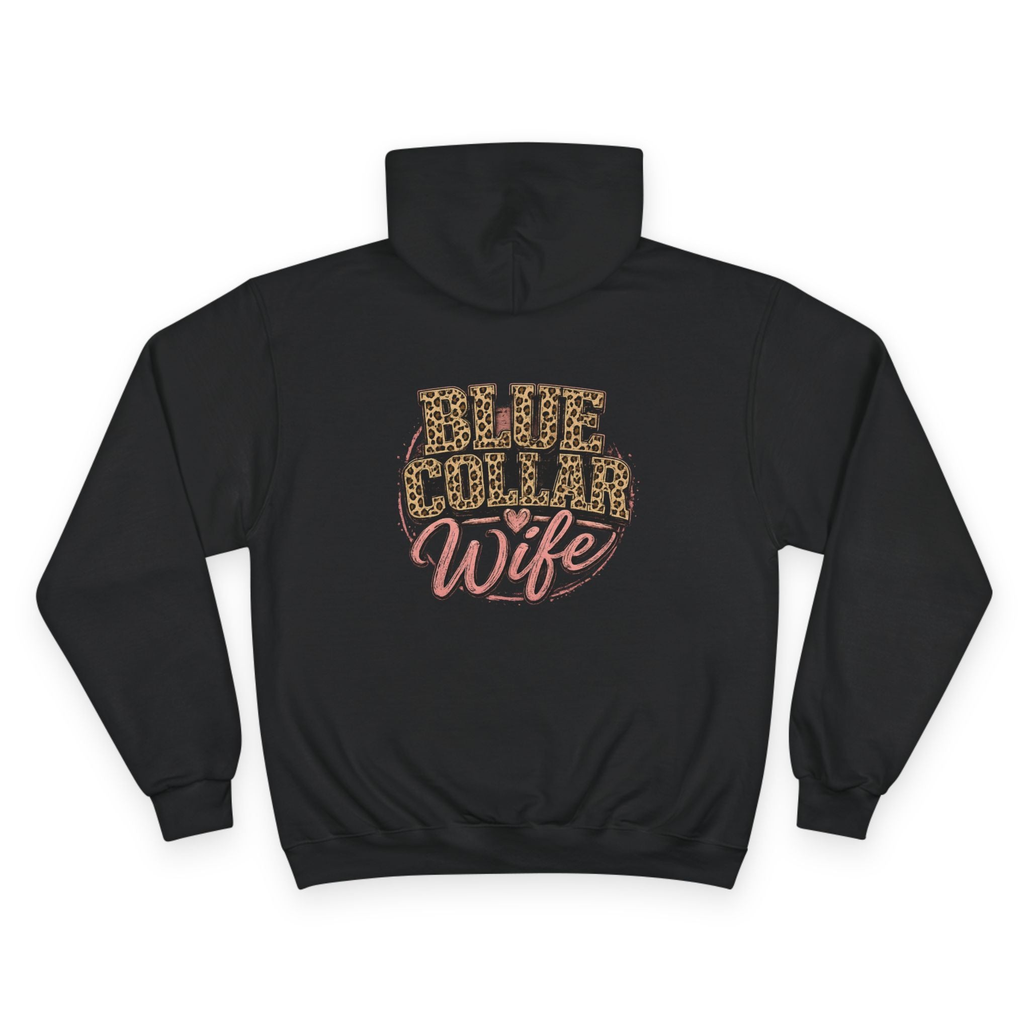Blue Collar Wife Hoodie — Leopard Print Blue Collar Wife Graphic Hoodie