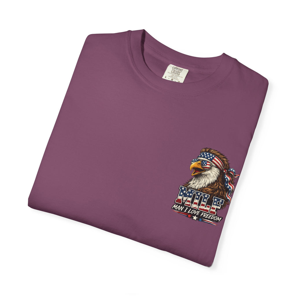 T-Shirt — 'MILF Man I Love Freedom' Patriotic Eagle Graphic