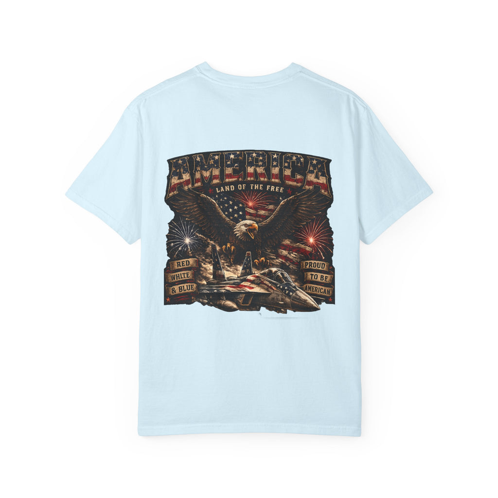 Patriotic 'America Land of the Free' T-Shirt — Eagle & Flag Graphic