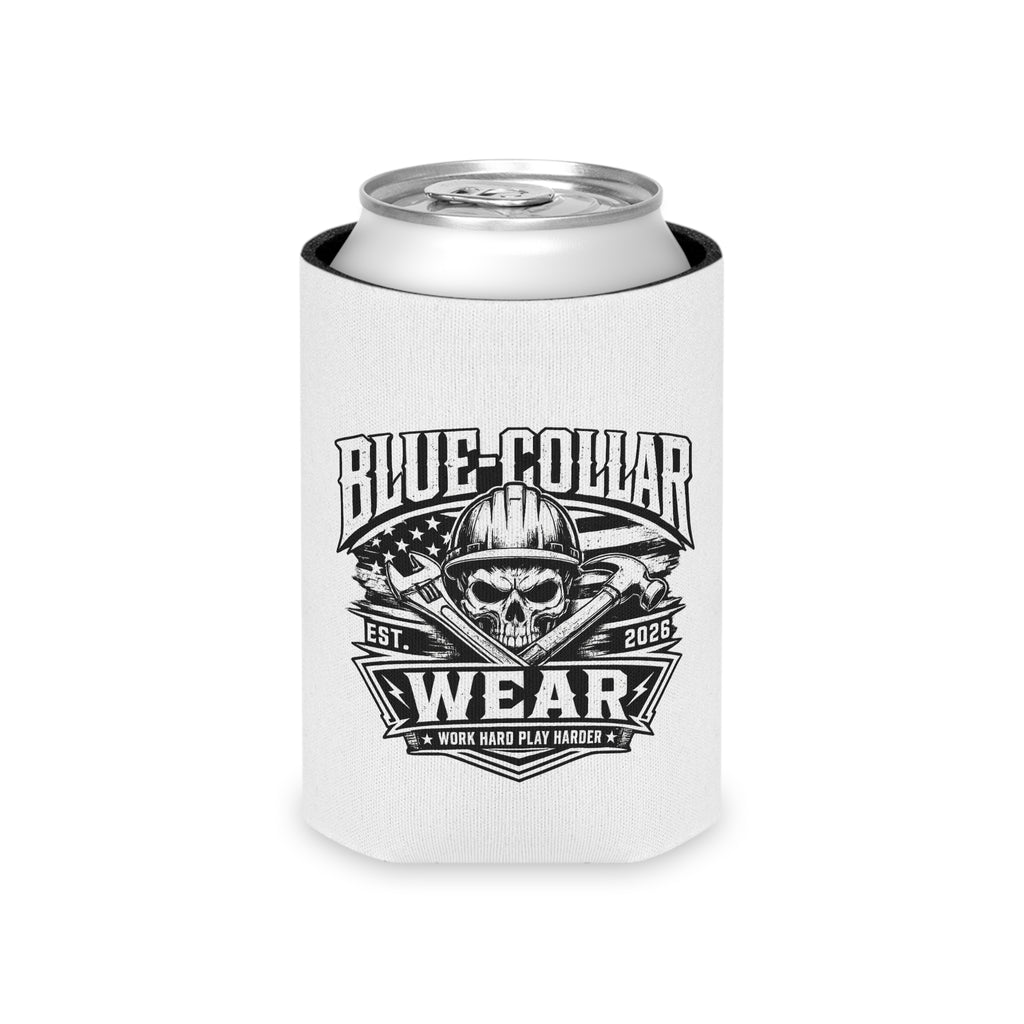 Blue Collar Wear KOOZIE – Skull Hard Hat Beverage Koozie (Work Hard Play Hard)