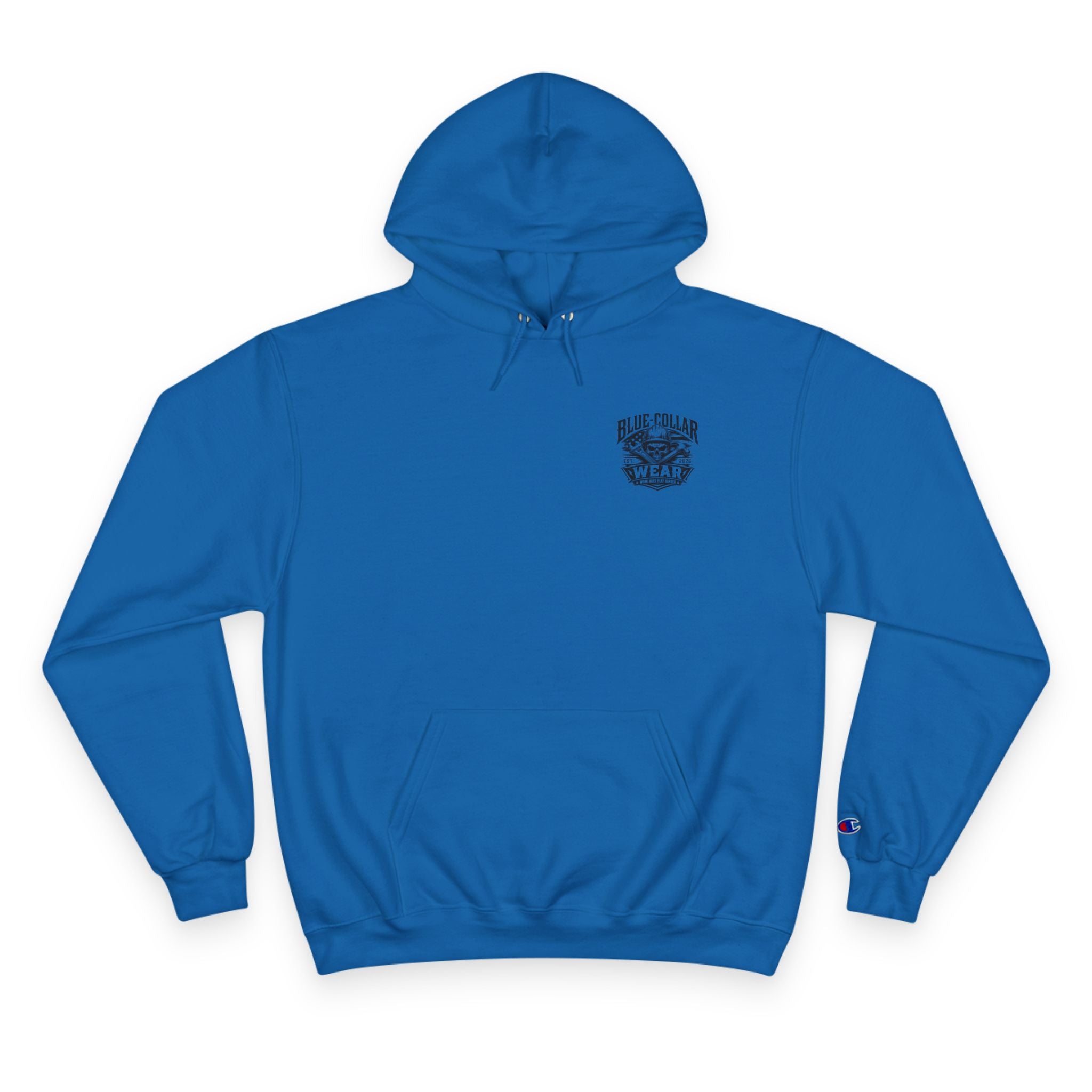 Champion Hoodie — Oil Rig Graphic Hoodie with 'Fuck Fight Trip Pipe' Text