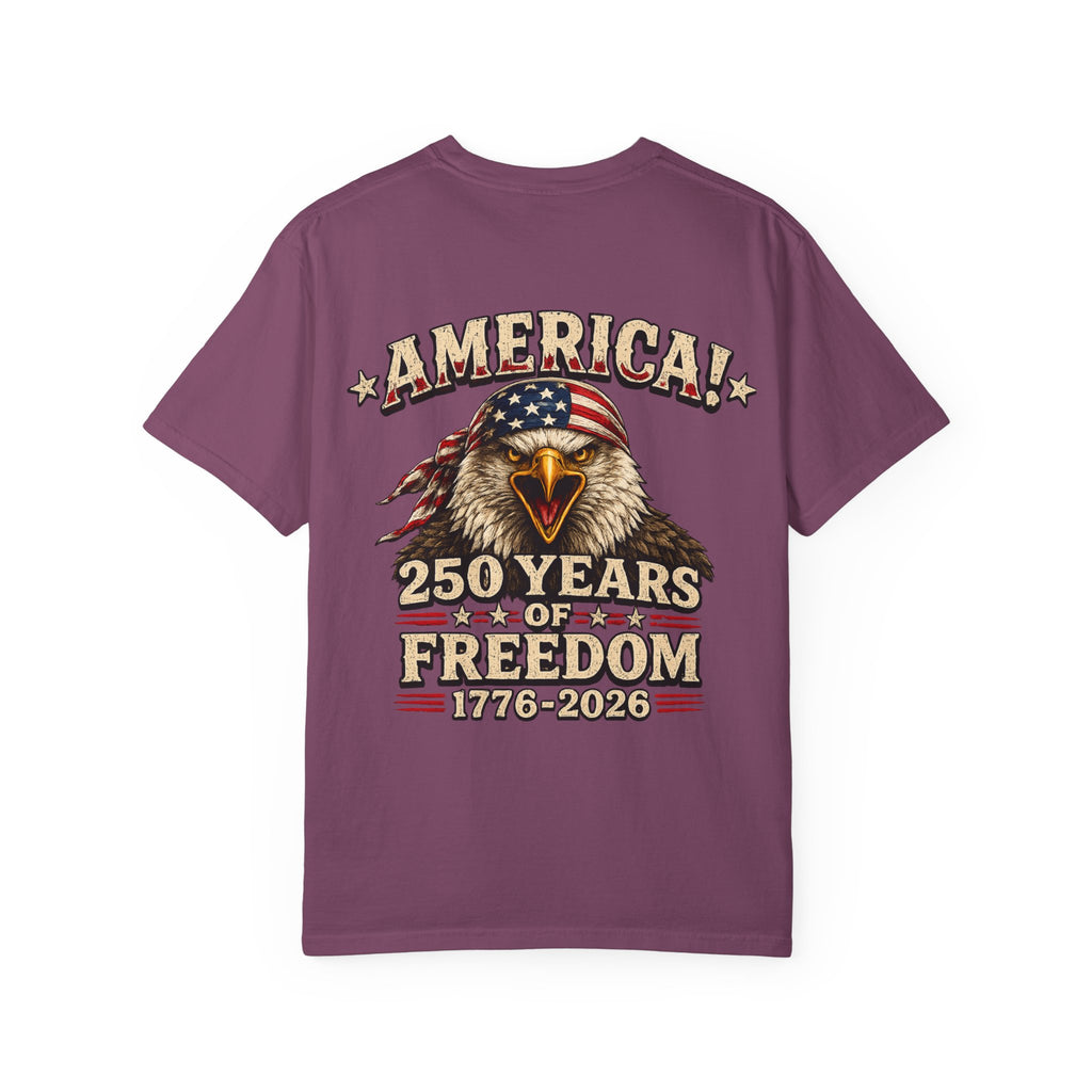 250 Years of Freedom Eagle T-Shirt — America 1776–2026 Patriotic Tee