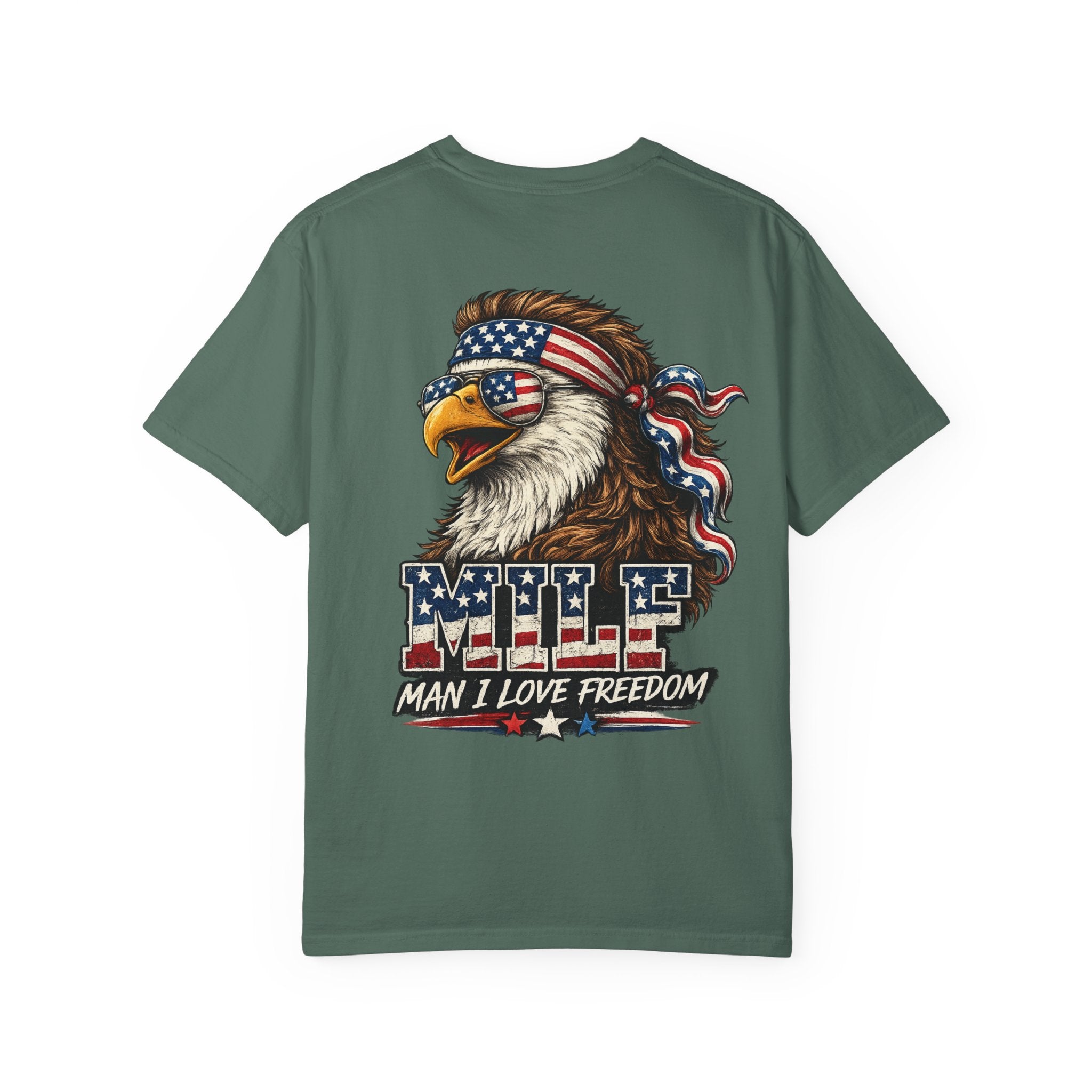 T-Shirt — 'MILE Man I Love Freedom' Patriotic Eagle Graphic